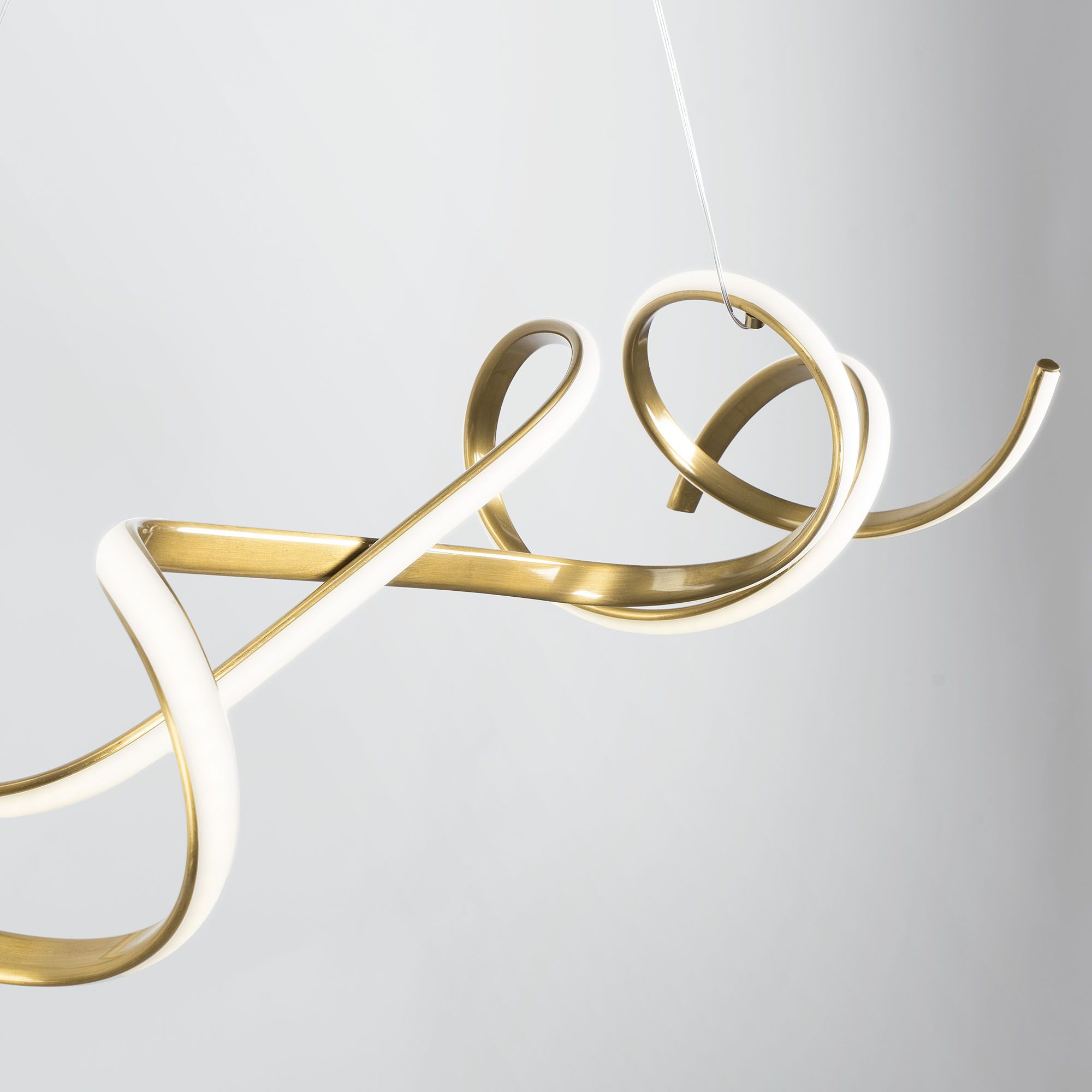 Toolight, LED závesné svietidlo 90cm, 35W, 4000K, 1868lm, APP1777-CP, zlatá matná, OSW-09666