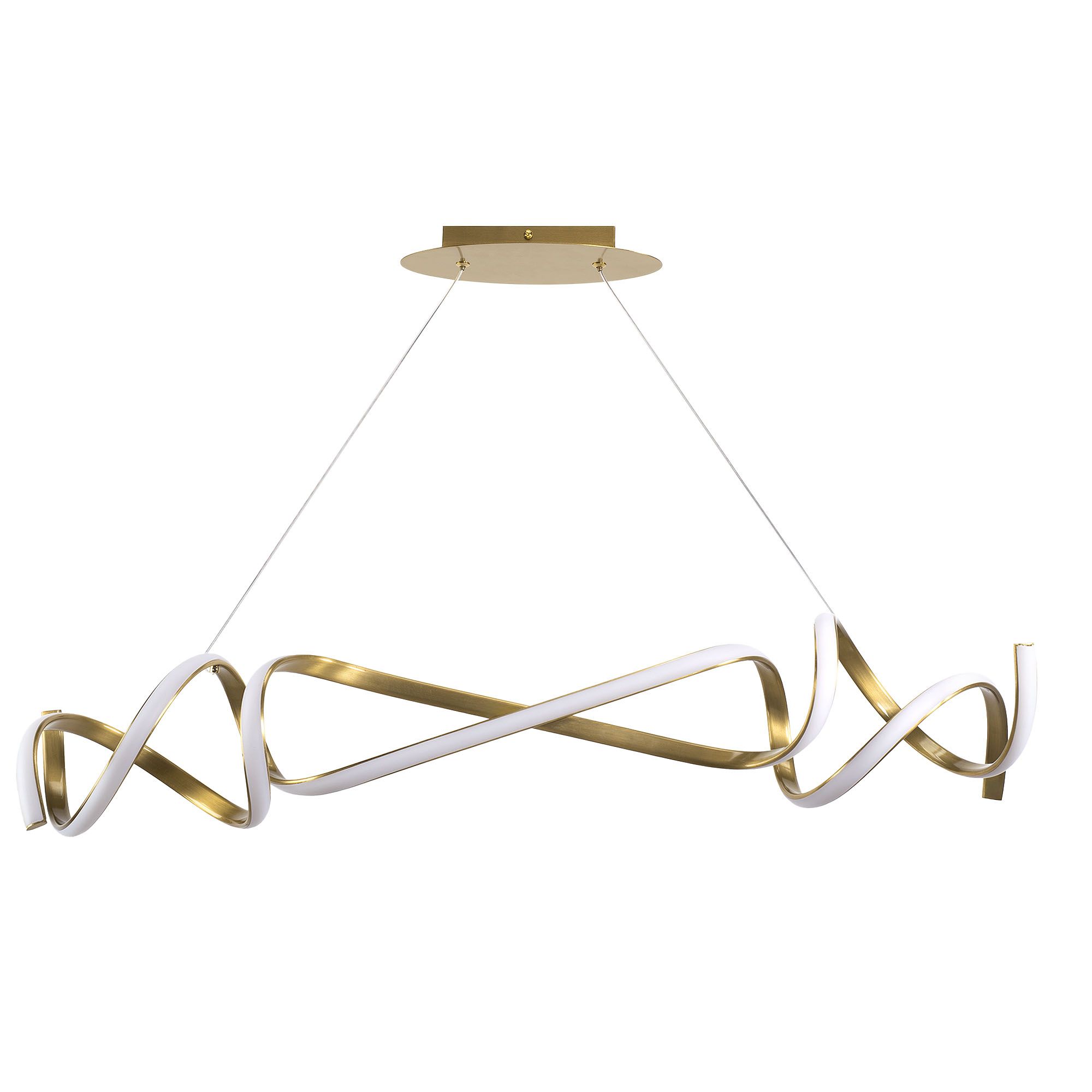 Toolight, LED závesné svietidlo 90cm, 35W, 4000K, 1868lm, APP1777-CP, zlatá matná, OSW-09666