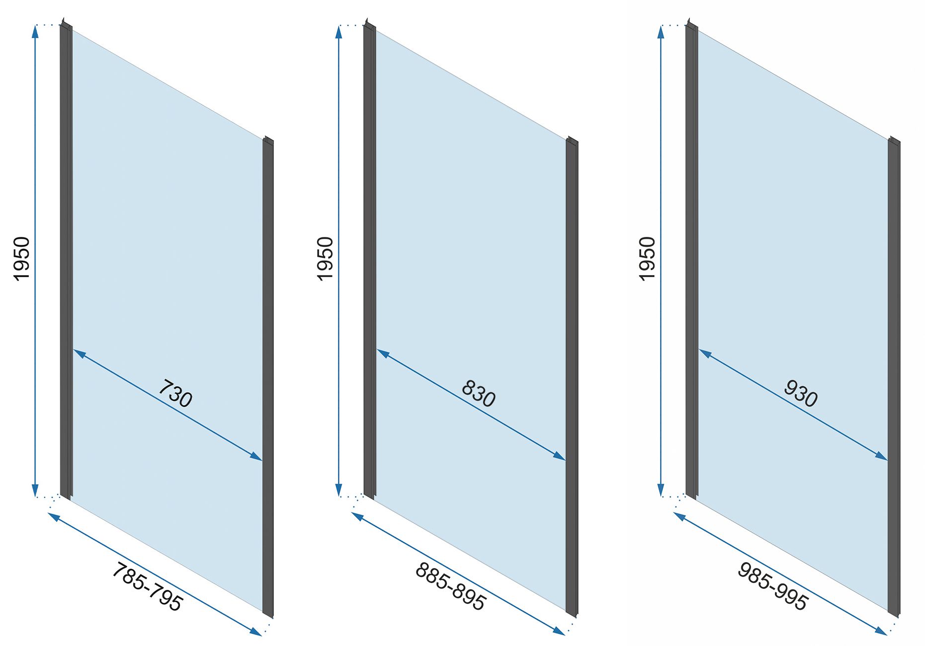 Rea Rapid Slide Wall, 3-stenný sprchovací kút s posuvnými dverami 140 (dvere) x 100 (stena) x 195 cm, 6mm číre sklo, chrómový profil, KPL-09114