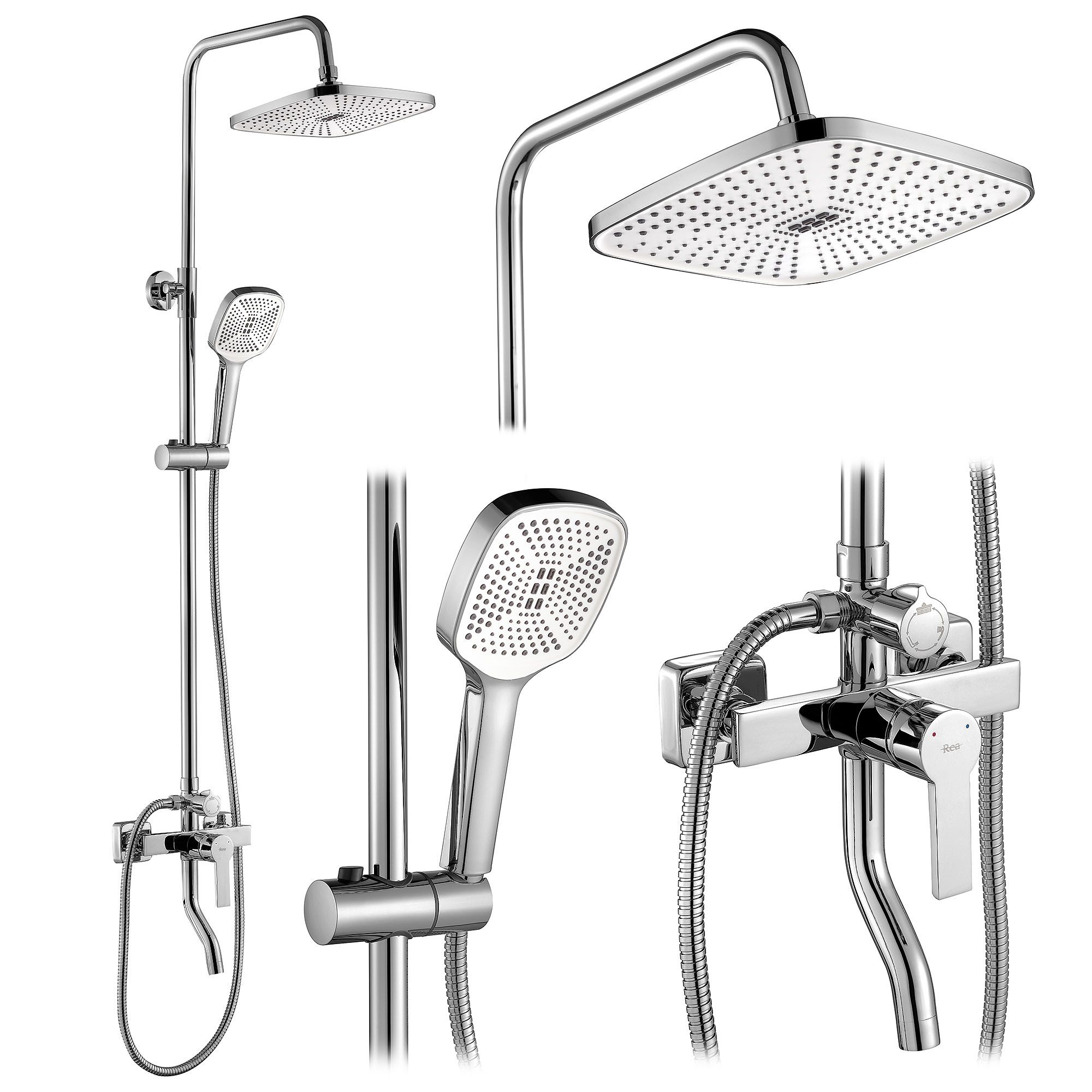 Rea Argus, sprchový set s vaňovou výlevkou, chrómová, REA-P7856