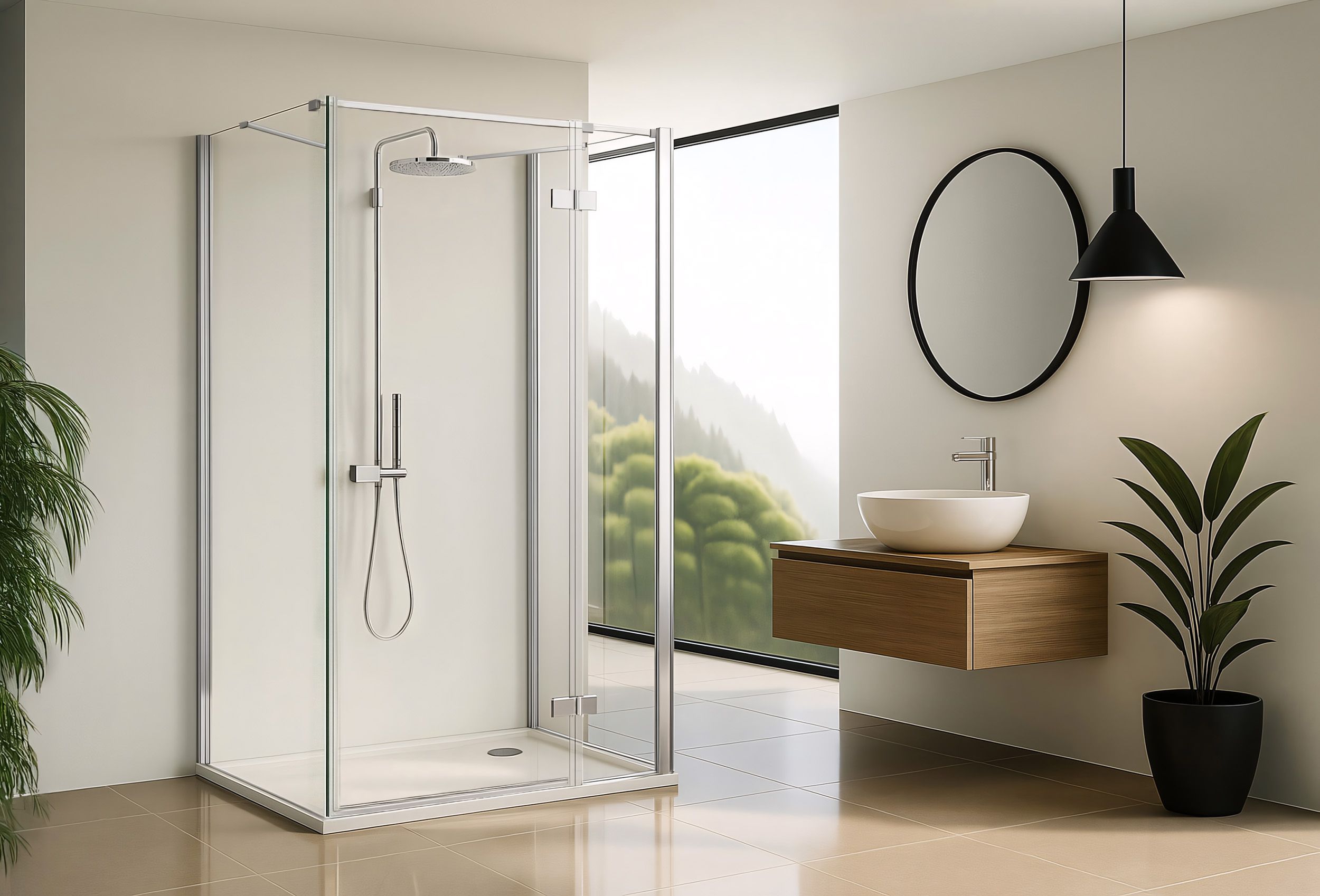 Rea Atlas, sprchovací kút 80 (dvere) x 100 (stena), pravá strana, 6mm číre sklo, chrómový profil, KPL-K4963