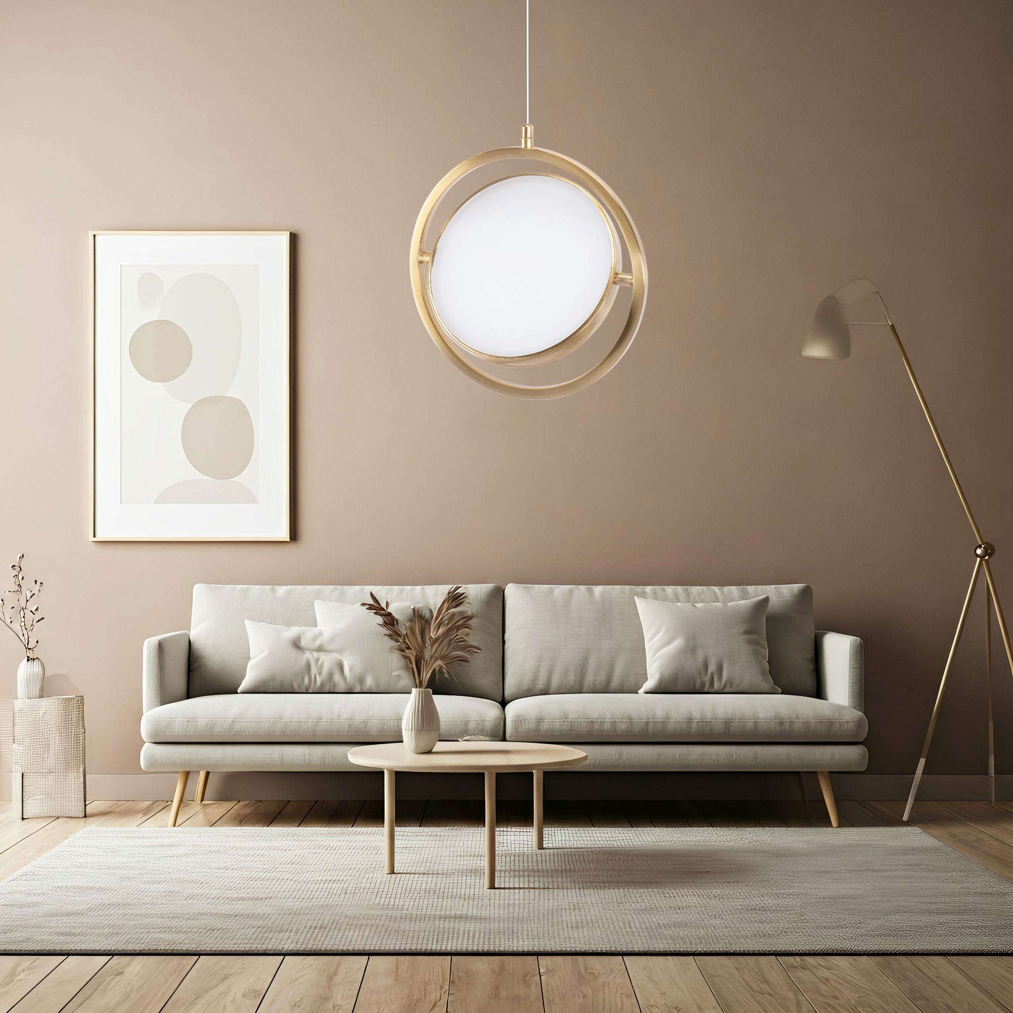Toolight, závesné LED svietidlo 26cm, 4000K, APP1791-CP, zlatá matná, OSW-06068