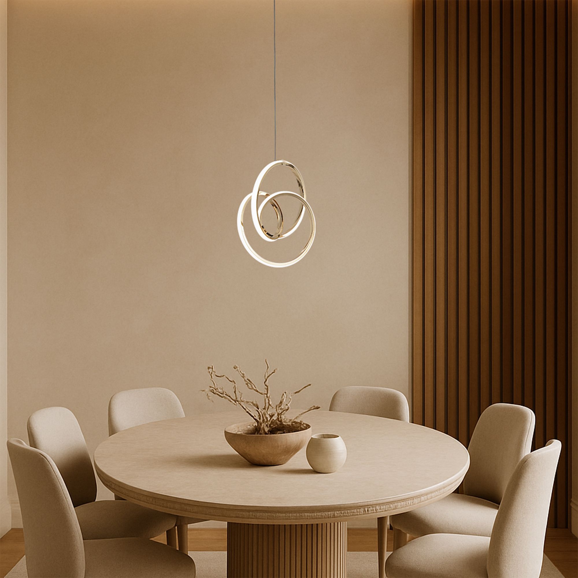 Toolight, LED závesné svietidlo 25x30cm, 24W, 4000K, G076-1CP, zlatá lesklá, OSW-08650
