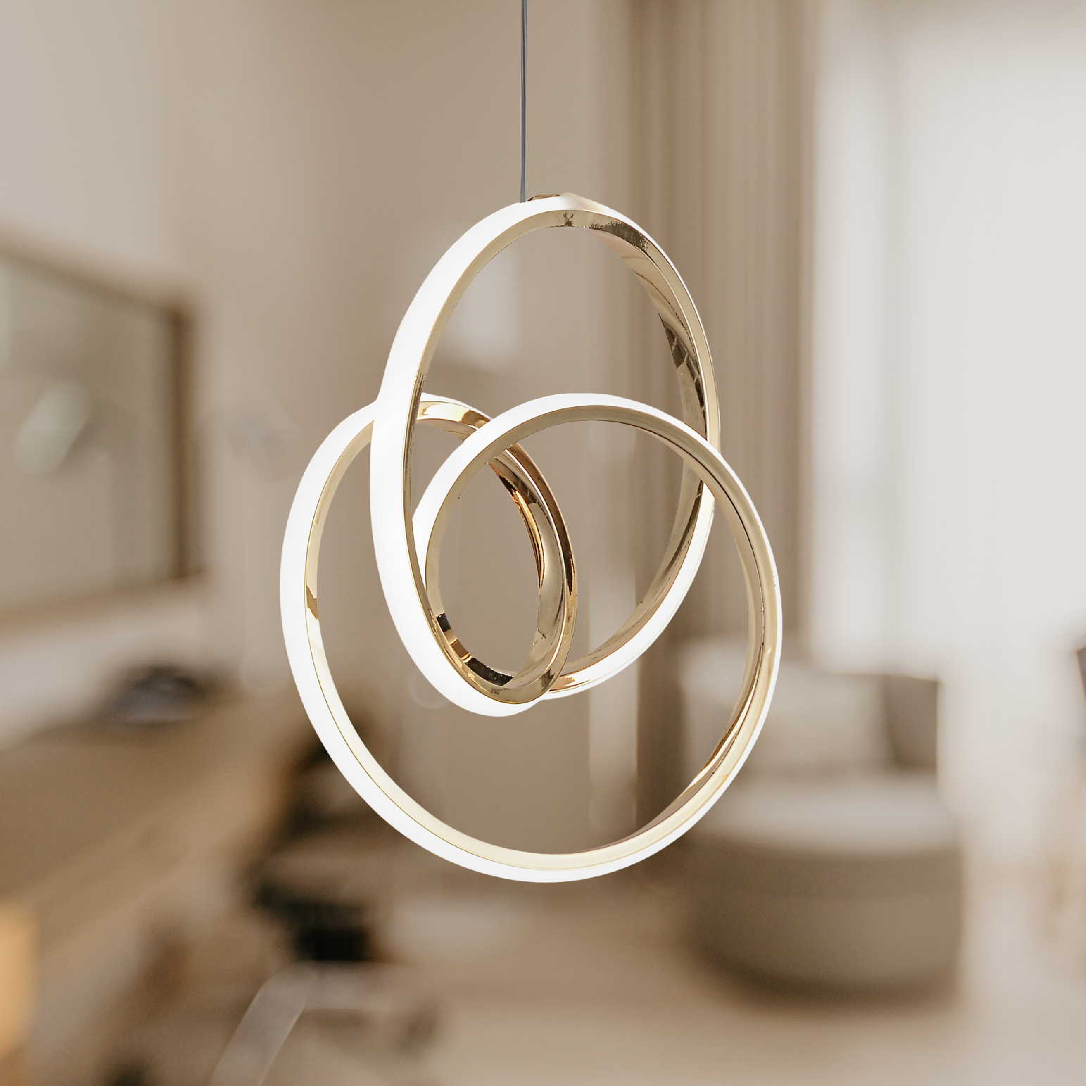 Toolight, LED závesné svietidlo 25x30cm, 24W, 4000K, G076-1CP, zlatá lesklá, OSW-08650