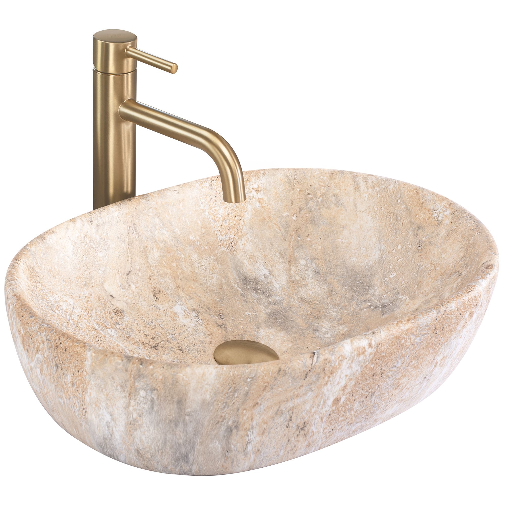 Rea Amelia, umývadlo na dosku 480x345x135 mm, imitácia kameňa Savana Matt, REA-U3000