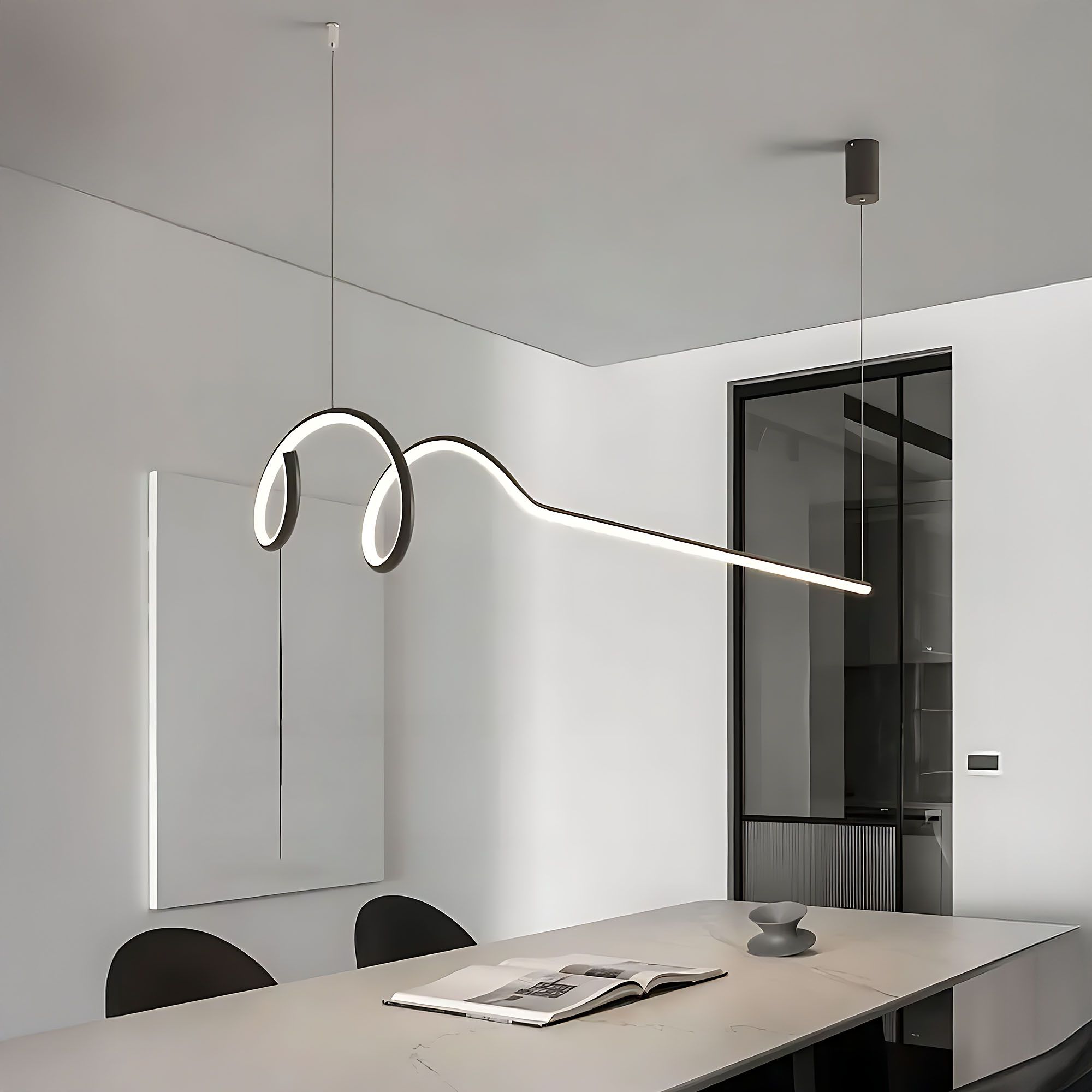 Toolight, LED závesné svietidlo 120cm, 36W, 3000K, LHJ030-CP, čierna, OSW-50013