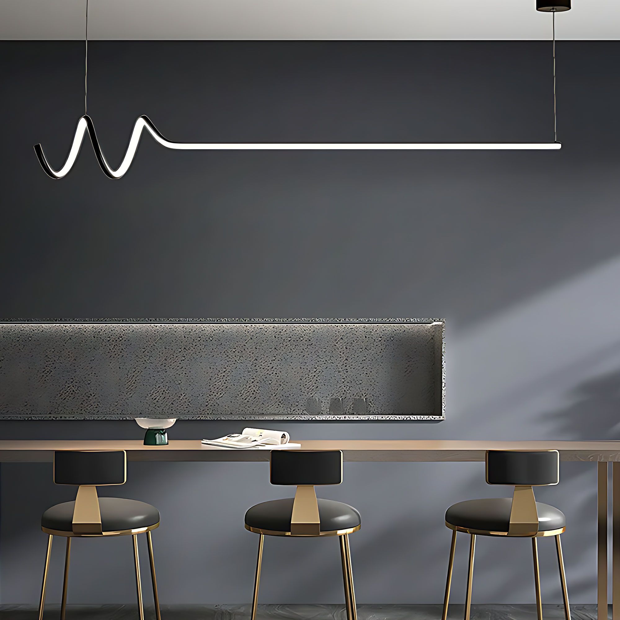 Toolight, LED závesné svietidlo 120cm, 36W, 3000K, LHJ030-CP, čierna, OSW-50013