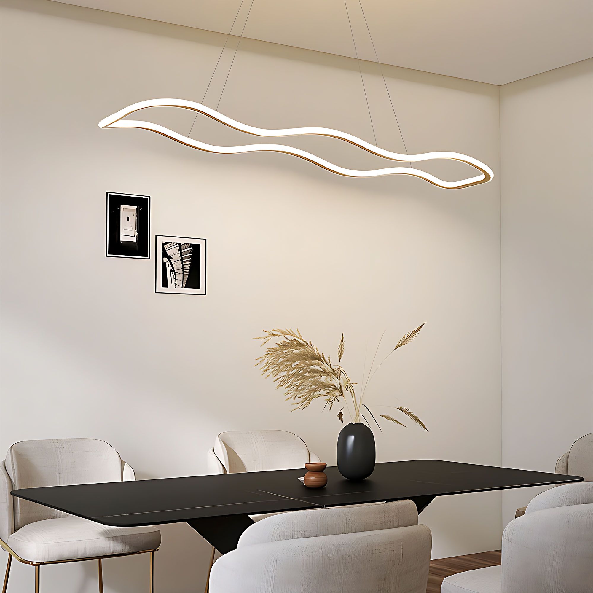 Toolight, stropné svietidlo 120cm, 24W, 3000K, LHJ027-CP, zlatá lesklá, OSW-50012