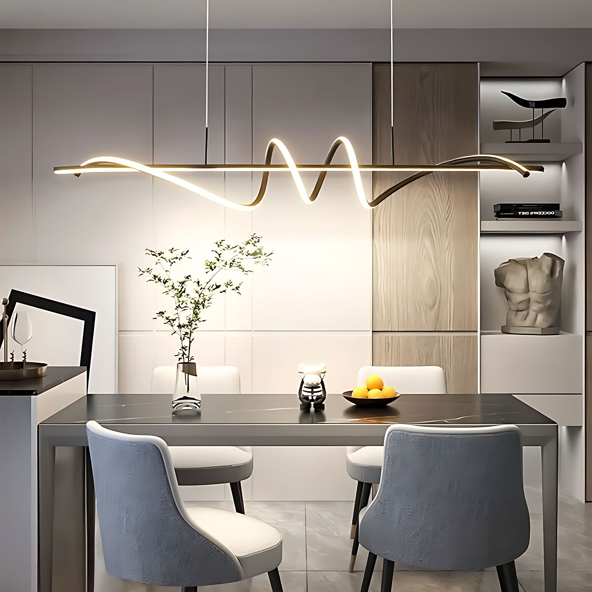 Toolight, LED stropné svietidlo 120cm, 50W, 3000K, LHJ023-CP, čierna matná, OSW-50011