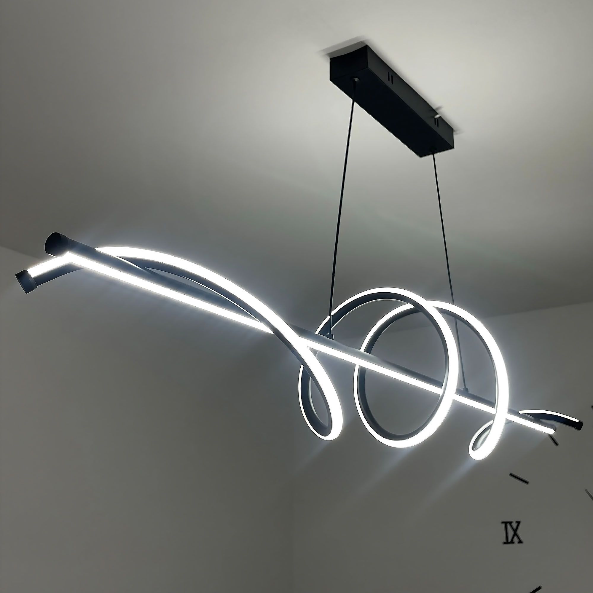 Toolight, LED stropné svietidlo 120cm, 50W, 3000K, LHJ023-CP, čierna matná, OSW-50011