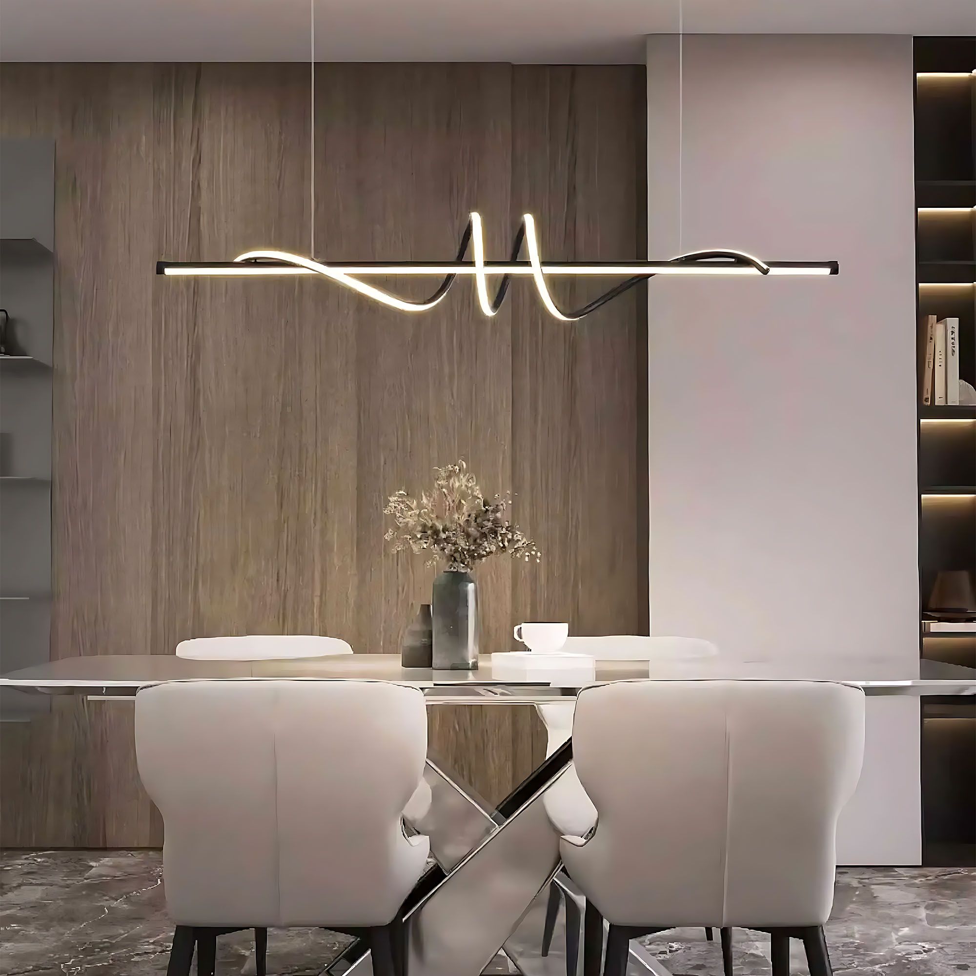 Toolight, LED stropné svietidlo 120cm, 50W, 3000K, LHJ023-CP, čierna matná, OSW-50011