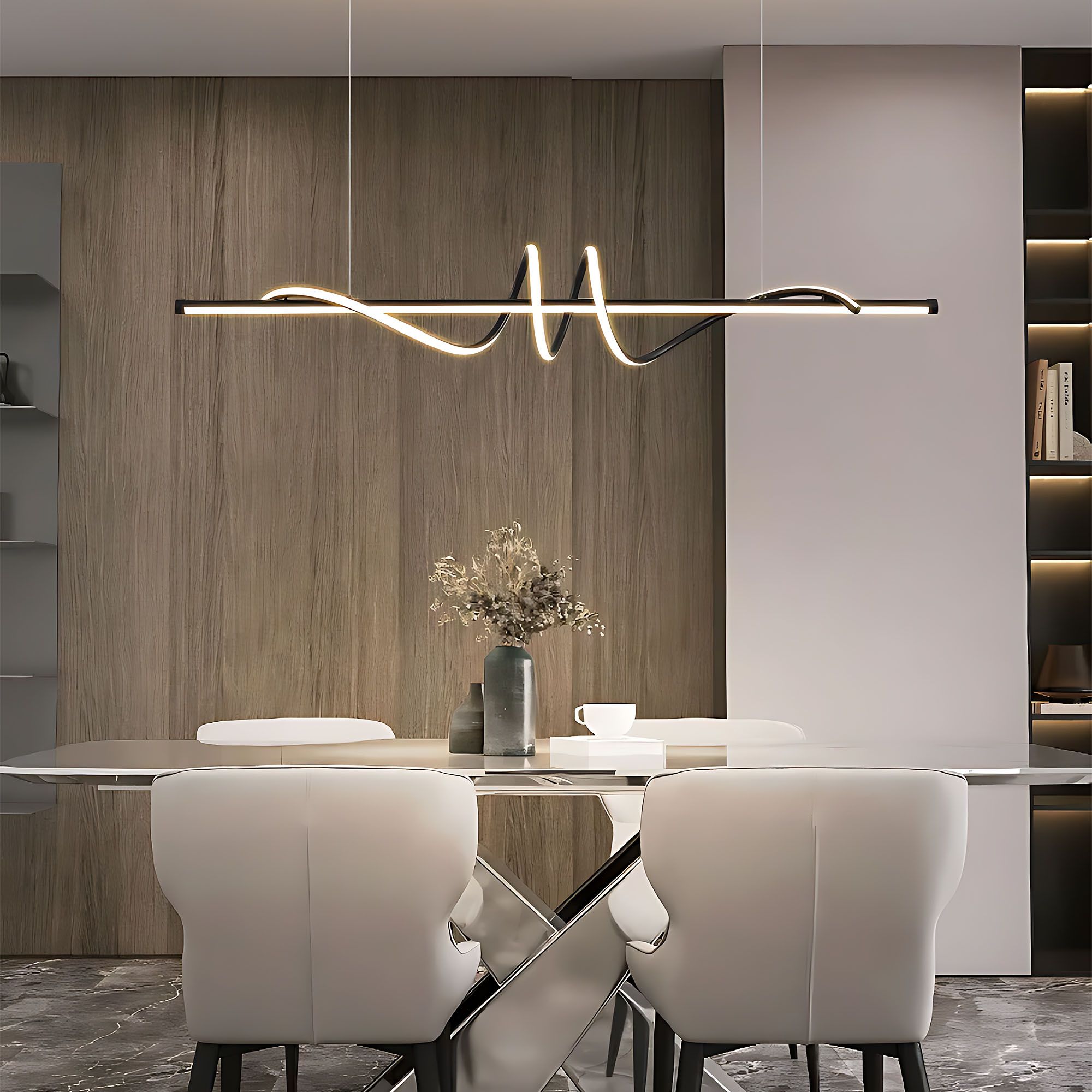 Toolight, LED stropné svietidlo 120cm, 50W, 3000K, LHJ023-CP, čierna matná, OSW-50011
