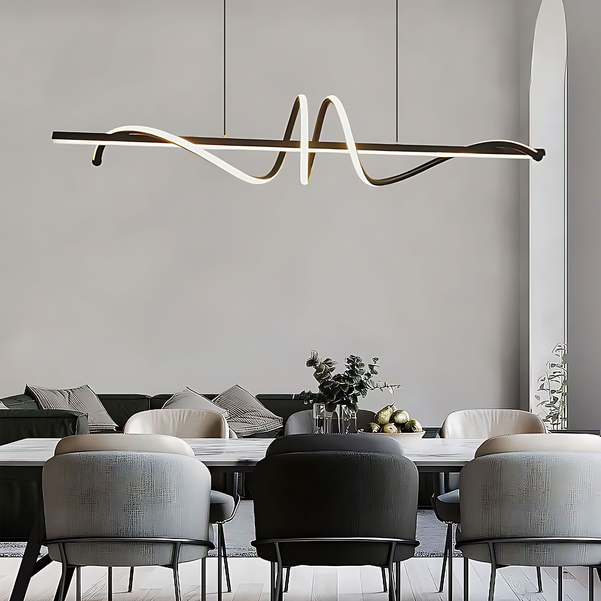 Toolight, LED stropné svietidlo 120cm, 50W, 3000K, LHJ023-CP, čierna matná, OSW-50011