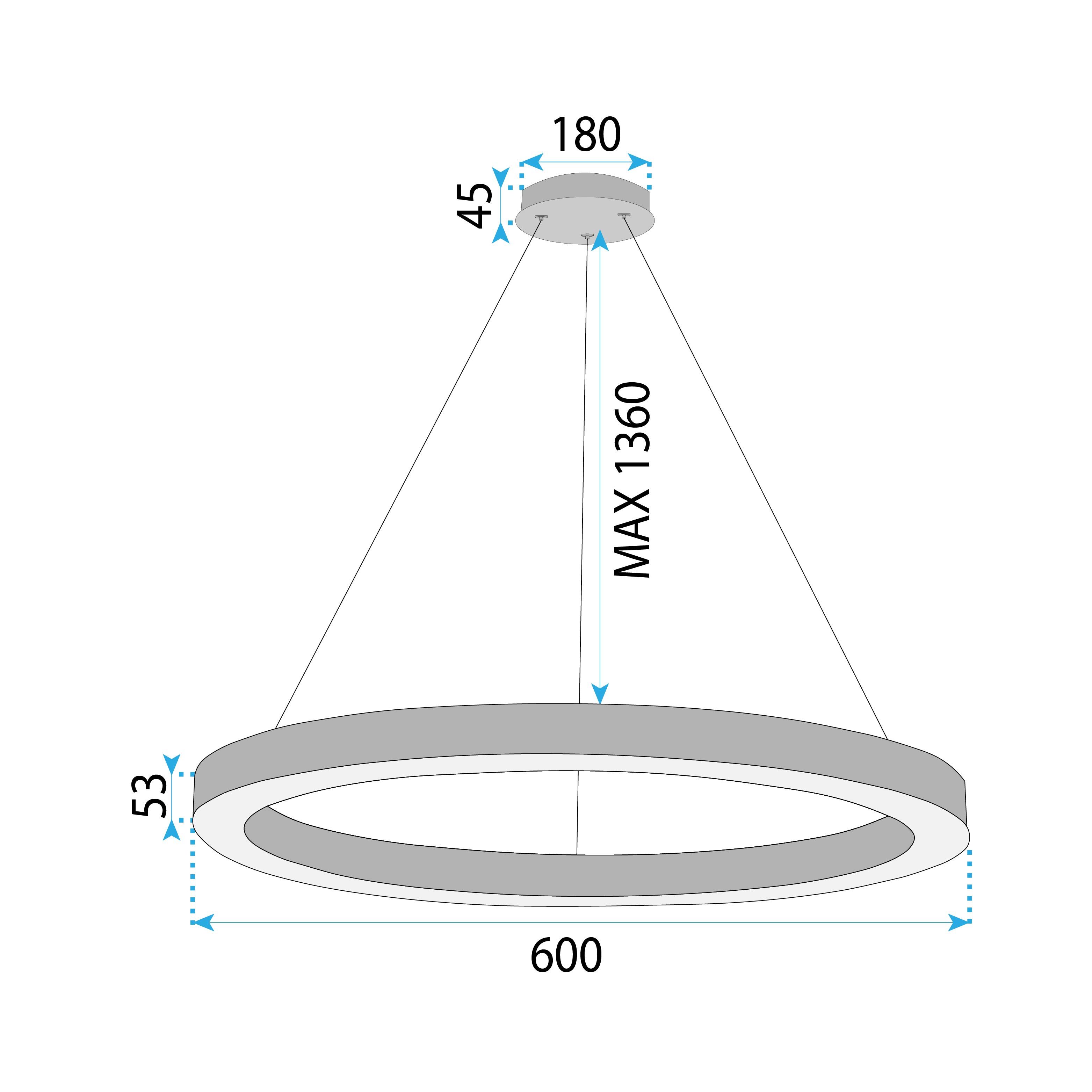 Toolight, LED stropné osvetlenie 60cm, 60W, 3000K, LHJ051-CP1 C, zlatá matná, OSW-50025