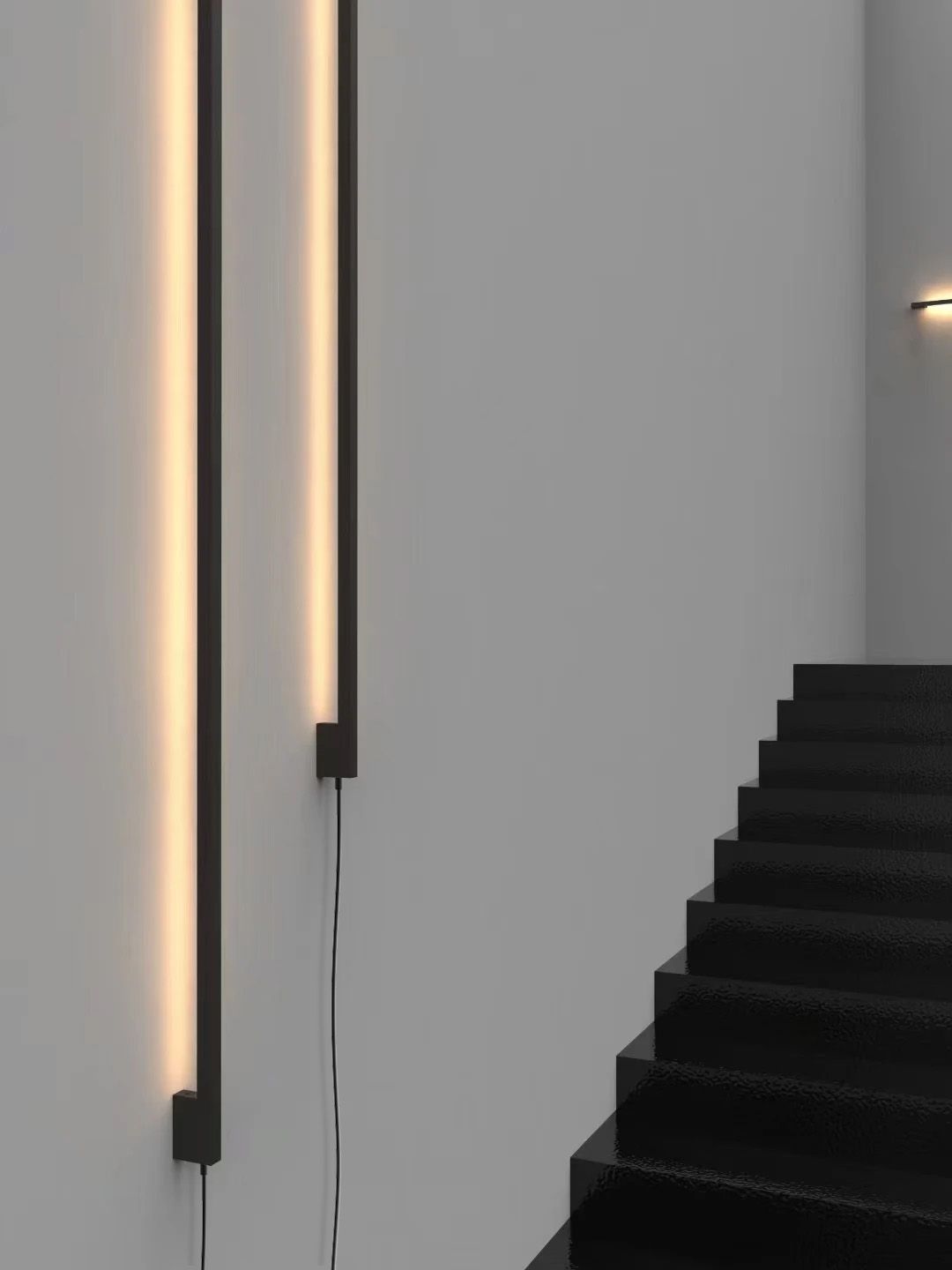 Toolight, LED nástenné svietidlo 80cm, 12W, 3000K, LHJ063-W, čierna matná, OSW-60032