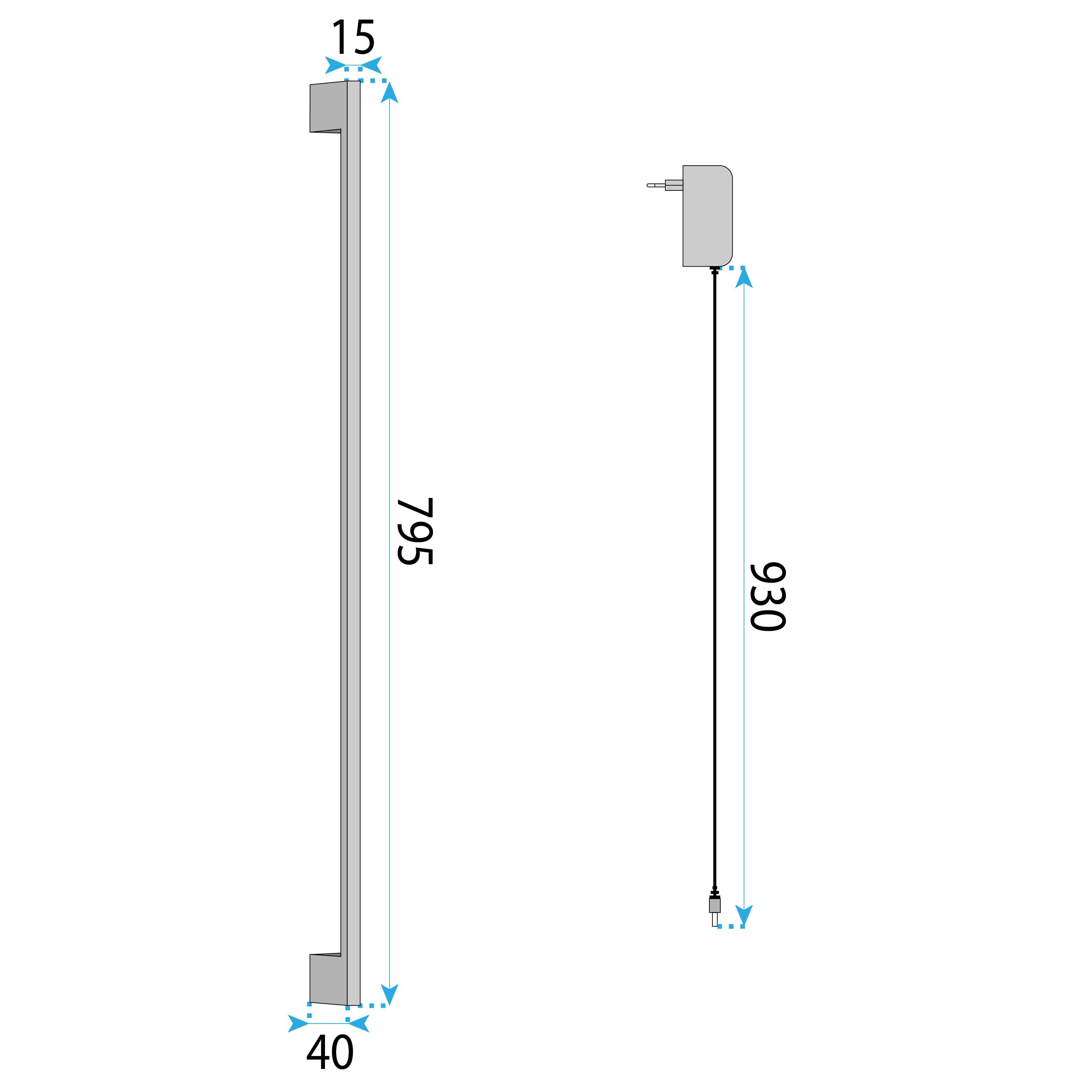 Toolight, LED nástenné svietidlo 80cm, 12W, 3000K, LHJ063-W, čierna matná, OSW-60032