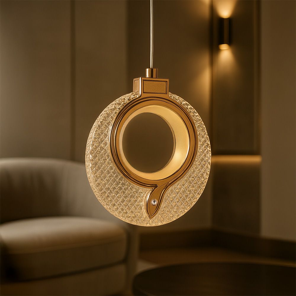 Toolight, LED krištáľové závesné svietidlo 18x17cm, 12W, 3000K, LHJ110-1CP, ružové zlato, OSW-60051