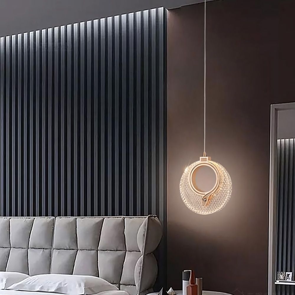 Toolight, LED krištáľové závesné svietidlo 18x17cm, 12W, 3000K, LHJ110-1CP, ružové zlato, OSW-60051