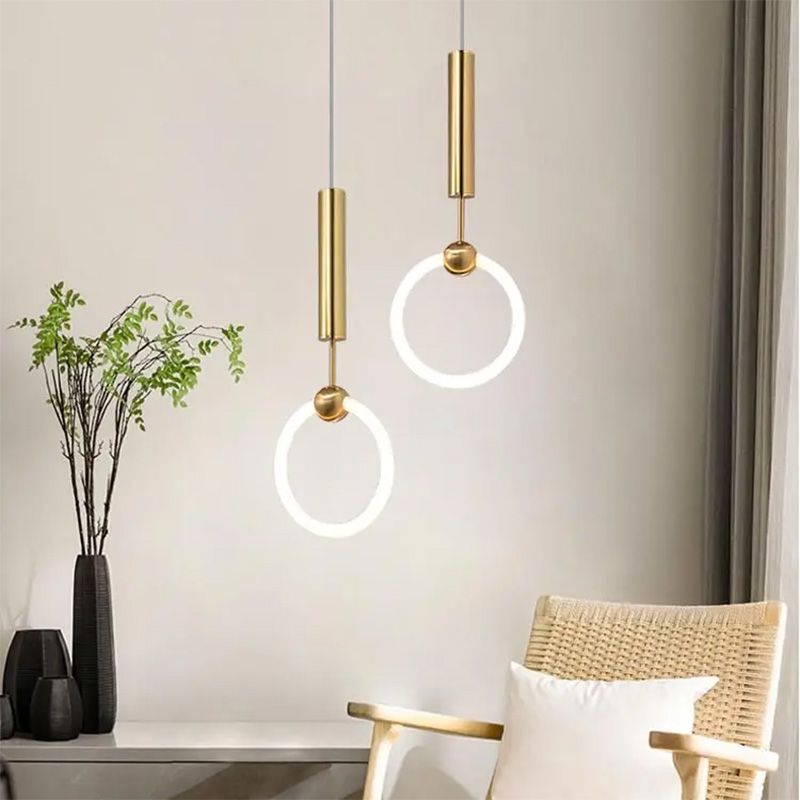 Toolight, LED závesné svietidlo 25x55cm, 10W, 3000K, LHJ059-CP1, zlatá matná, OSW-60031