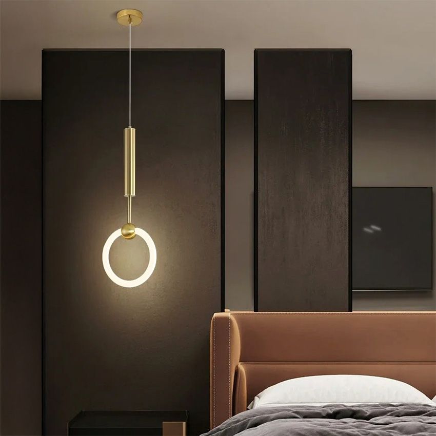 Toolight, LED závesné svietidlo 25x55cm, 10W, 3000K, LHJ059-CP1, zlatá matná, OSW-60031