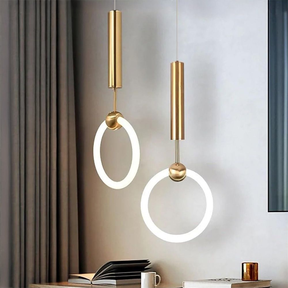 Toolight, LED závesné svietidlo 25x55cm, 10W, 3000K, LHJ059-CP1, zlatá matná, OSW-60031