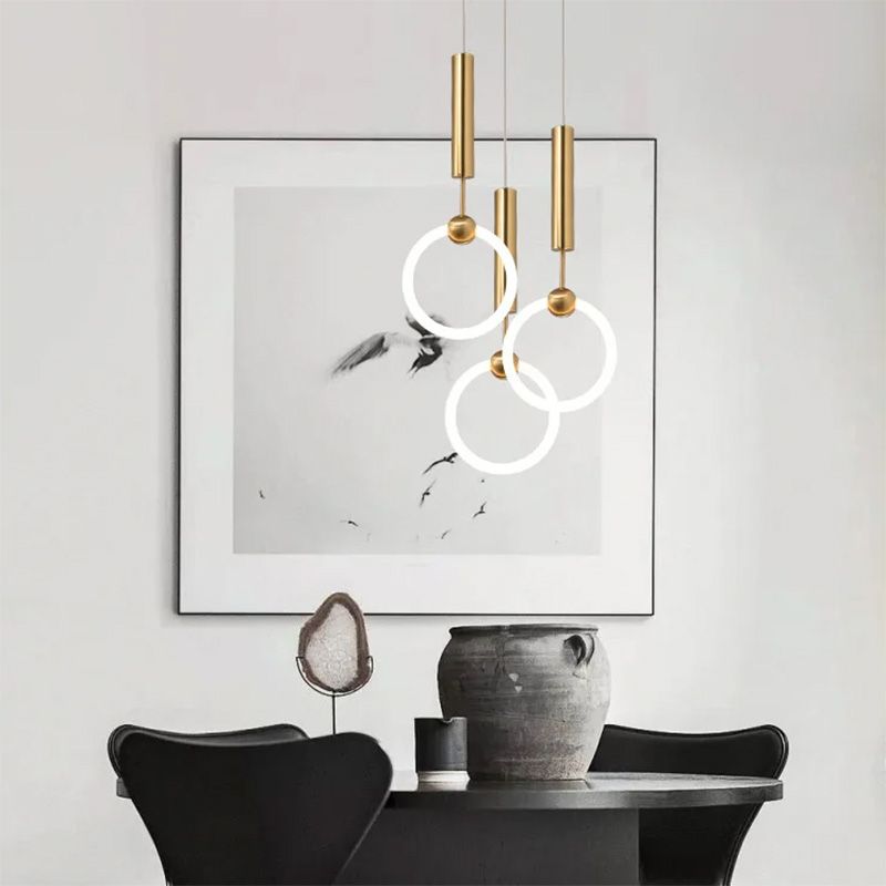 Toolight, LED závesné svietidlo 25x55cm, 10W, 3000K, LHJ059-CP1, zlatá matná, OSW-60031
