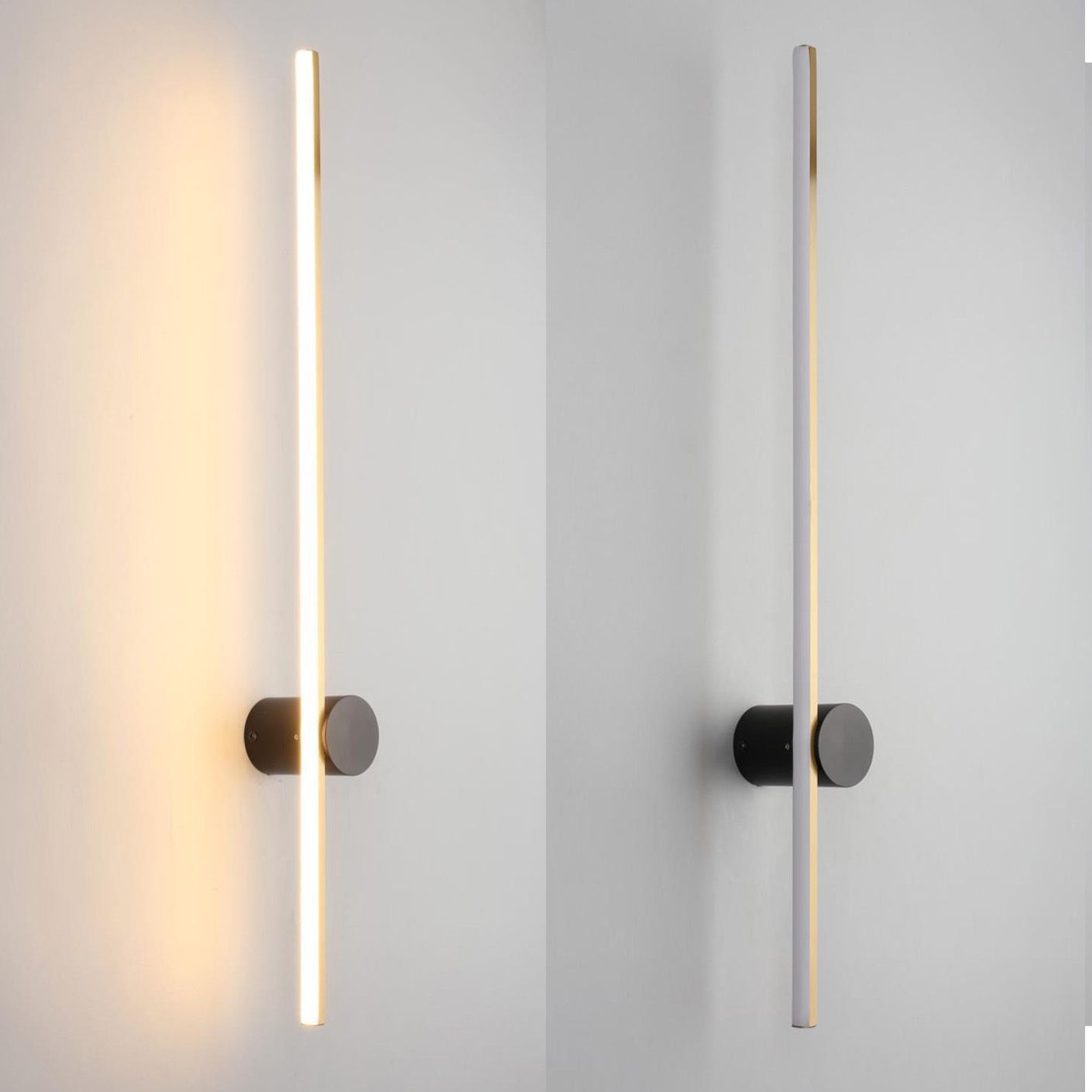 Toolight, LED nástenné svietidlo 90cm, 18W, 3000K, LHJ062-W, čierna-zlatá, OSW-50030