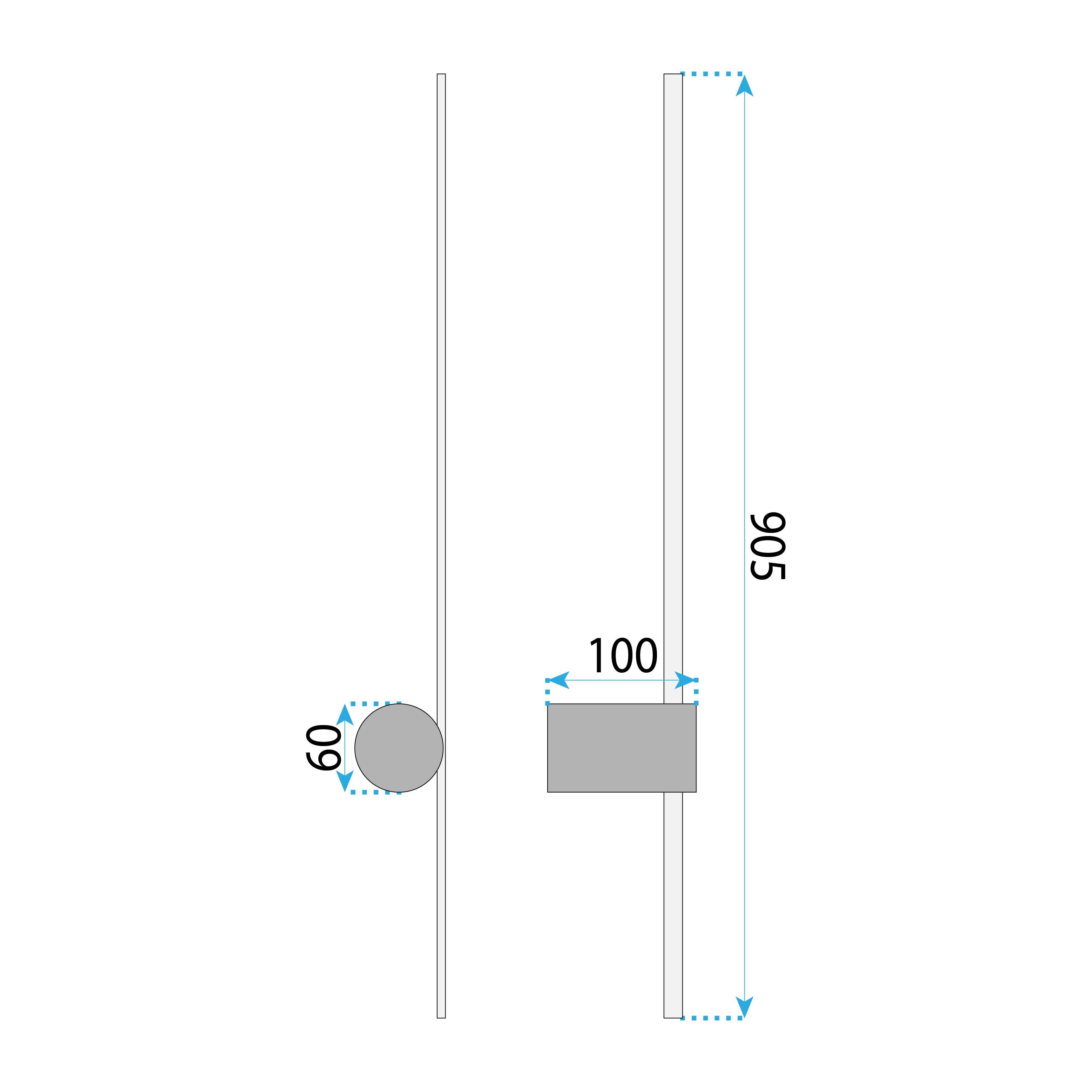Toolight, LED nástenné svietidlo 90cm, 18W, 3000K, LHJ062-W, čierna-zlatá, OSW-50030