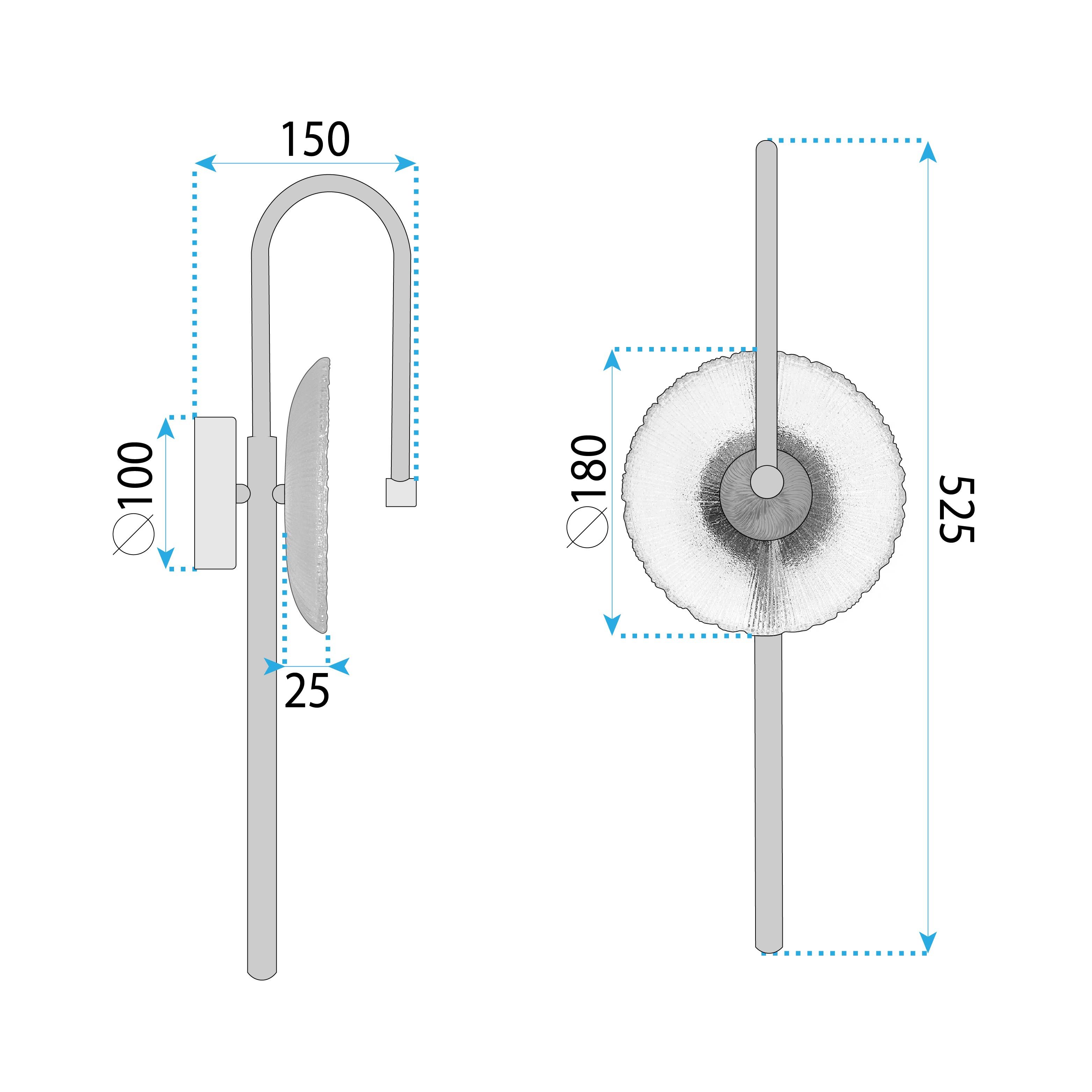 Toolight, LED nástenné svietidlo 53x18cm, 3W, 3000K, LHJ072-W, zlatá matná, OSW-50032