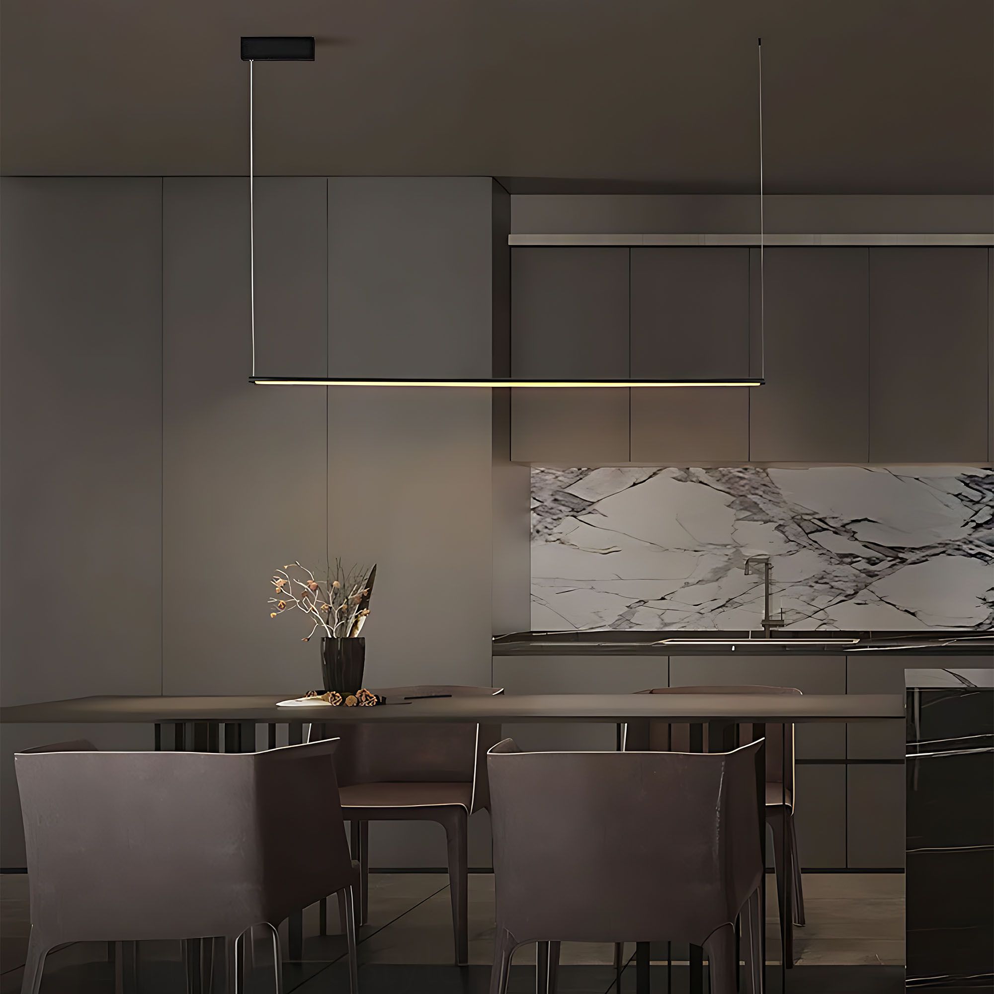 Toolight, LED závesné osvetlenie 120cm, 15W, 3000K, LHJ031-CP, čierna matná, OSW-50014