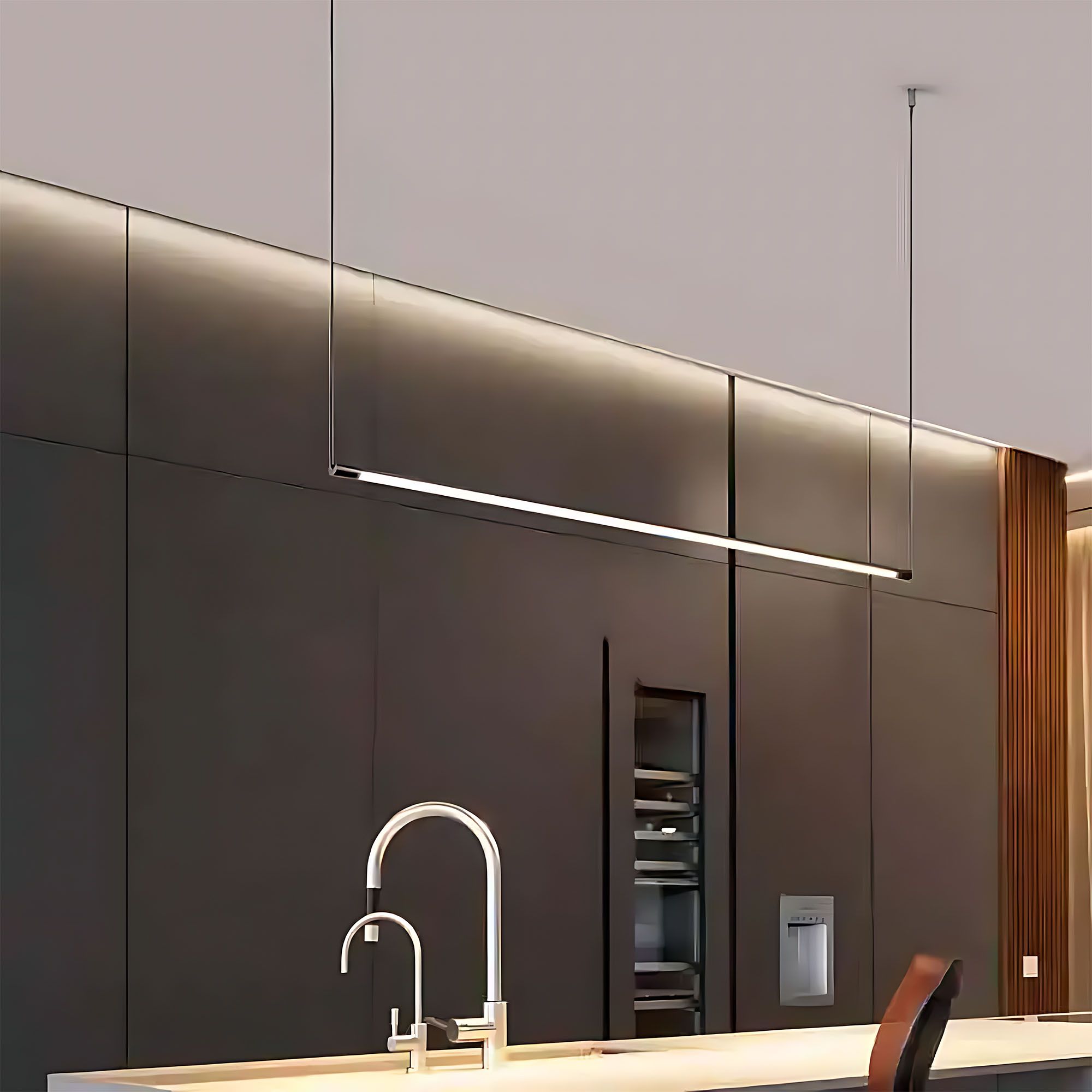 Toolight, LED závesné osvetlenie 120cm, 15W, 3000K, LHJ031-CP, čierna matná, OSW-50014