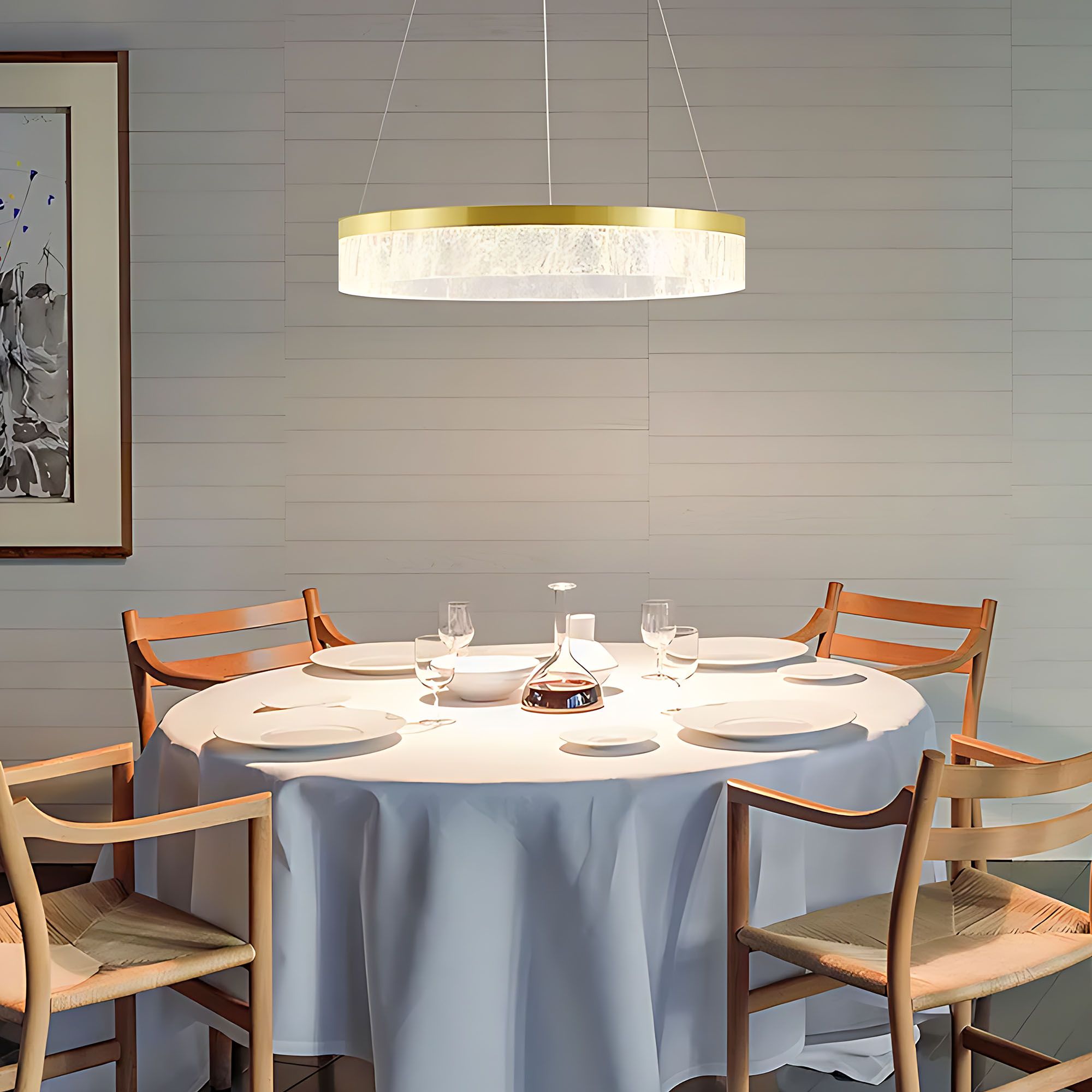 Toolight, LED závesné osvetlenie 50cm, 31W, 3000K, LHJ046-CP, zlatá lesklá, OSW-50021