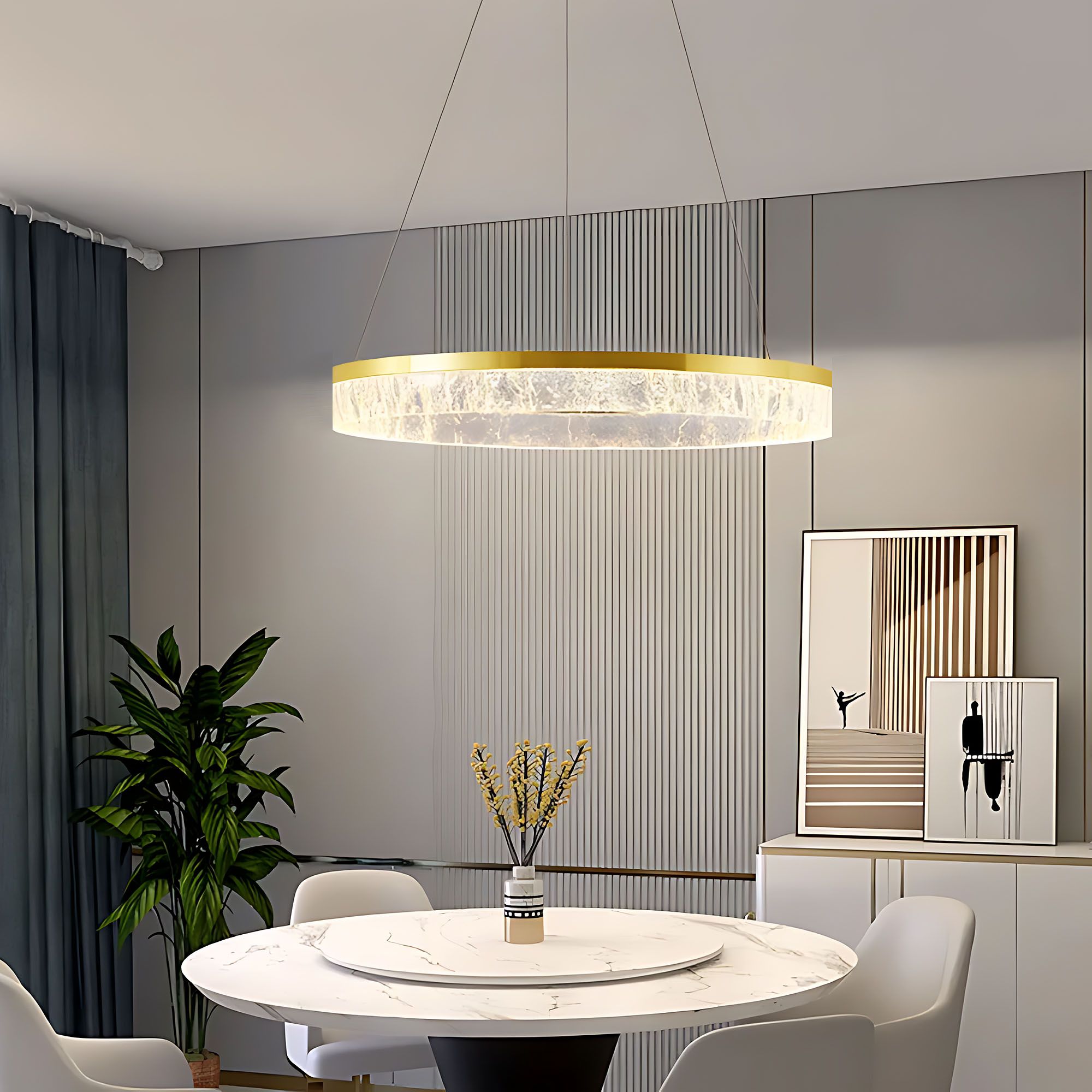 Toolight, LED závesné osvetlenie 50cm, 31W, 3000K, LHJ046-CP, zlatá lesklá, OSW-50021