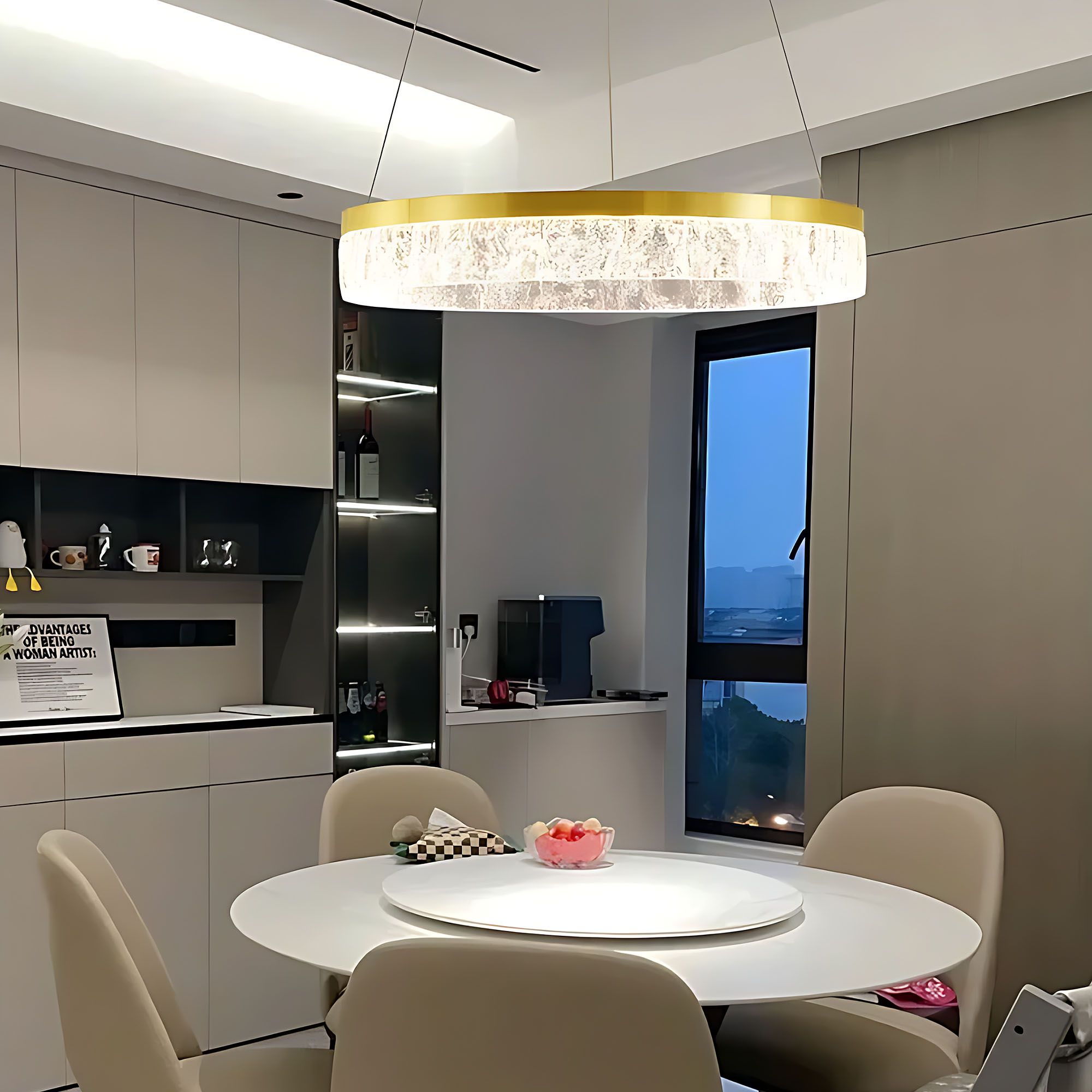 Toolight, LED závesné osvetlenie 80cm, 50W, 3000K, LHJ047-CP, zlatá lesklá, OSW-50022