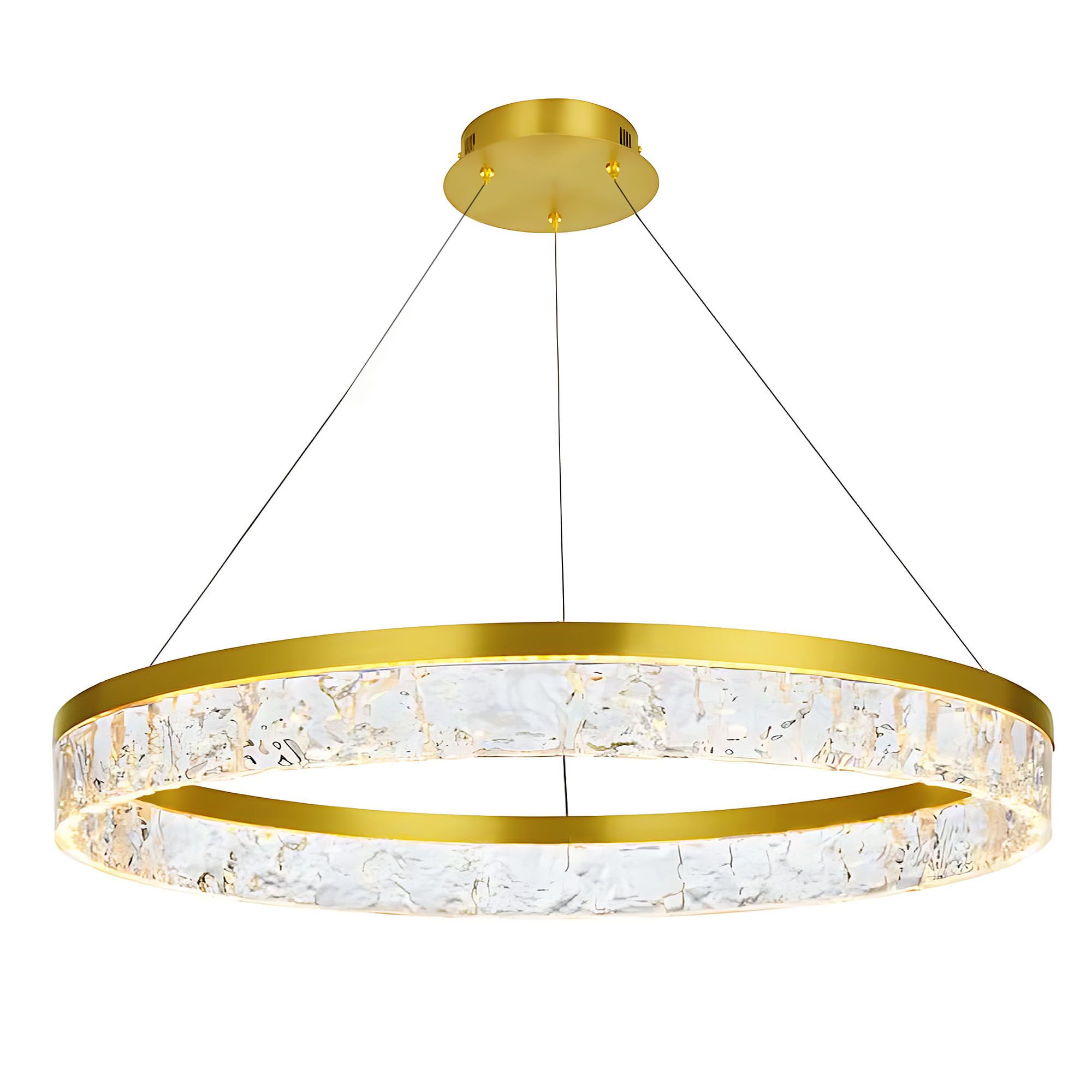 Toolight, LED závesné osvetlenie 80cm, 50W, 3000K, LHJ047-CP, zlatá lesklá, OSW-50022