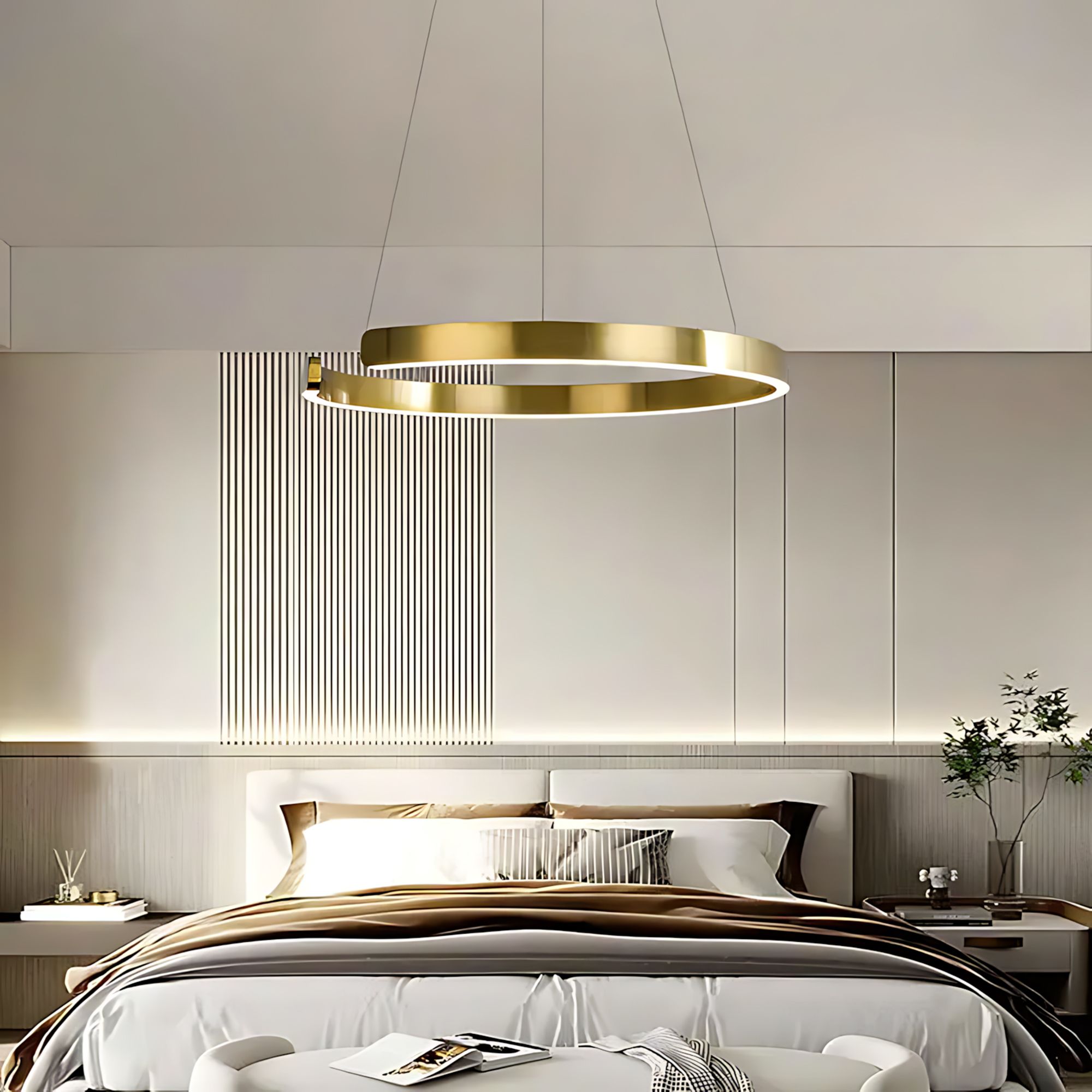 Toolight, LED stropné osvetlenie 60cm, 60W, 3000K, LHJ053-CP1 C, zlatá matná, OSW-50027