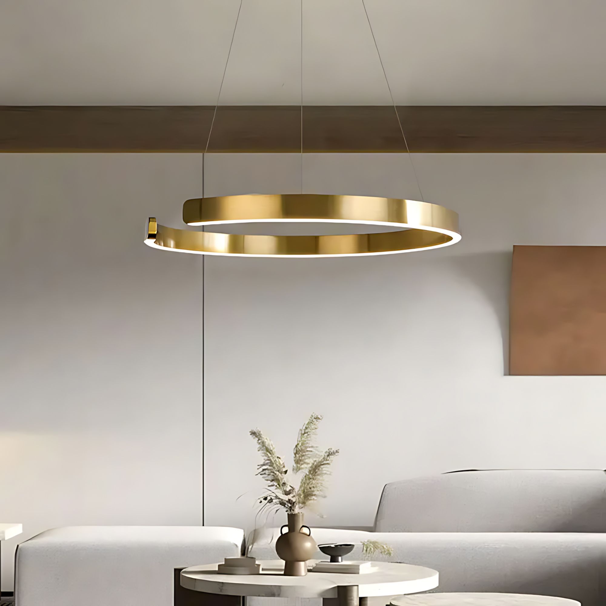 Toolight, LED stropné osvetlenie 60cm, 60W, 3000K, LHJ053-CP1 C, zlatá matná, OSW-50027