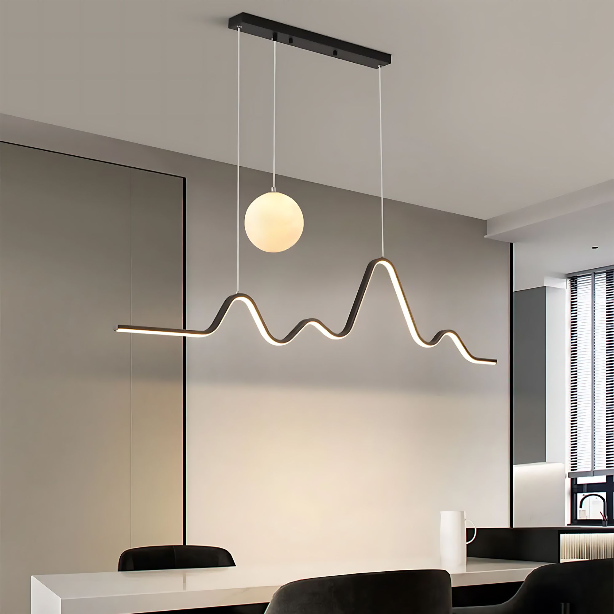 Toolight, LED závesné osvetlenie 120cm, 36W, 3000K, LHJ033-CP, čierna matná, OSW-60020