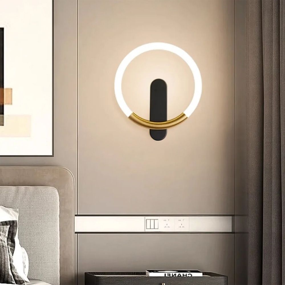 Toolight, LED nástenné svietidlo 25x29cm, 7W, 3000K, LHJ068-W C, čierna-zlatá matná, OSW-60036