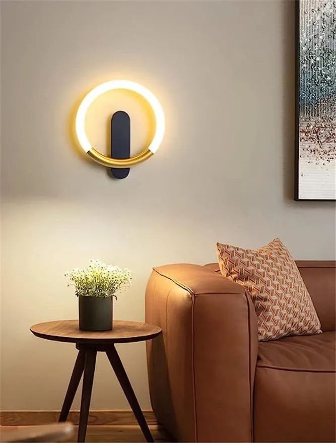 Toolight, LED nástenné svietidlo 25x29cm, 7W, 3000K, LHJ068-W C, čierna-zlatá matná, OSW-60036