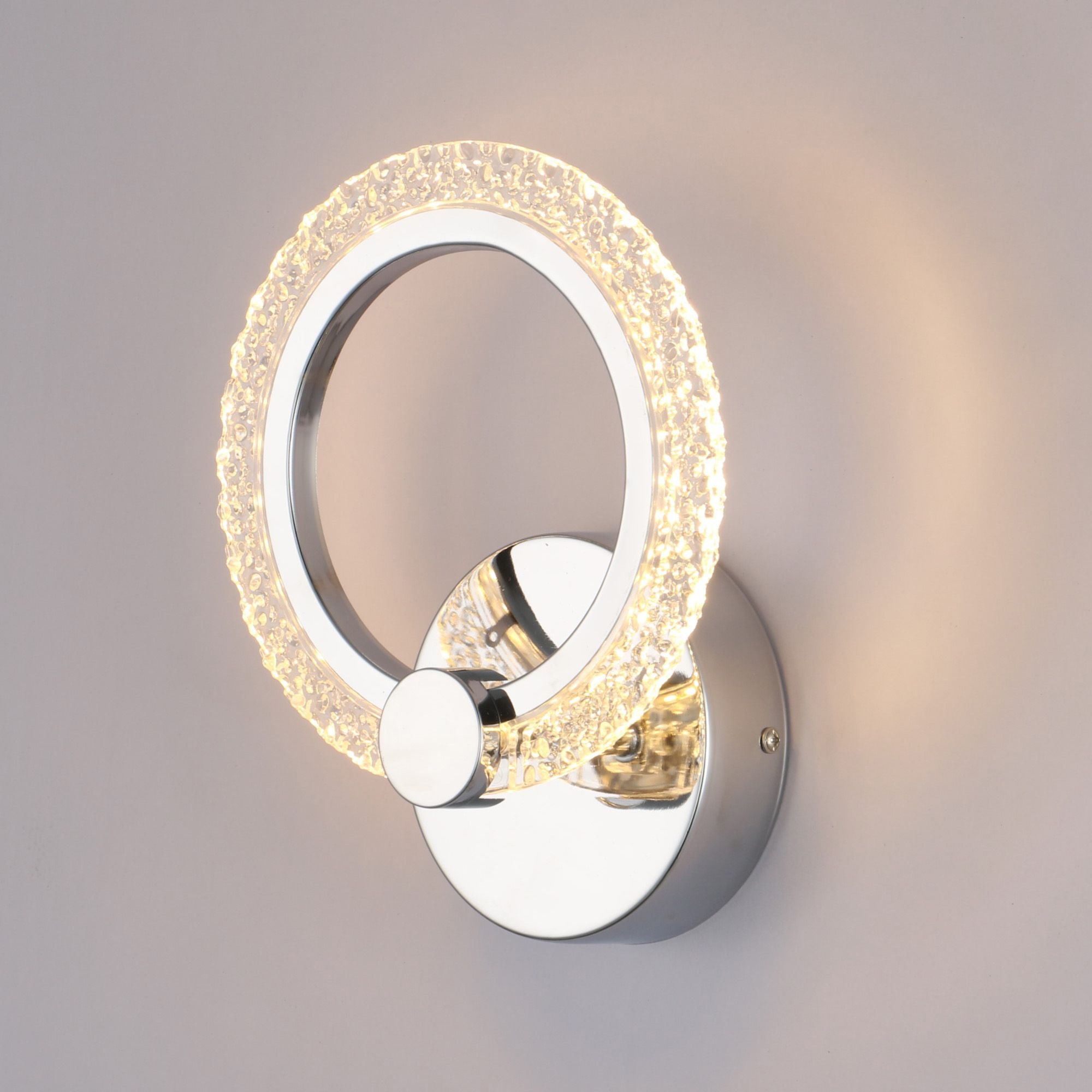 Toolight, LED nástenné svietidlo 22x19cm, 8W, 3000K, LHJ067-W, chrómová, OSW-60035