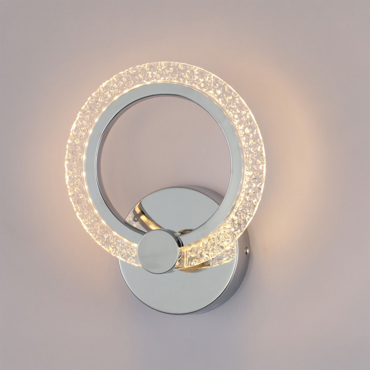 Toolight, LED nástenné svietidlo 22x19cm, 8W, 3000K, LHJ067-W, chrómová, OSW-60035