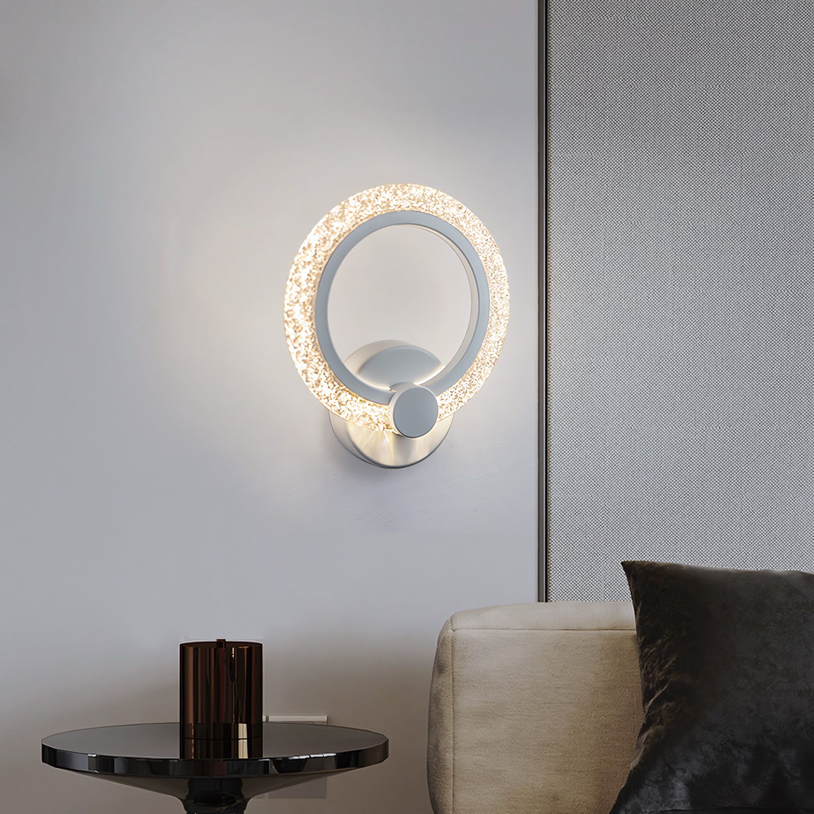 Toolight, LED nástenné svietidlo 22x19cm, 8W, 3000K, LHJ067-W, chrómová, OSW-60035