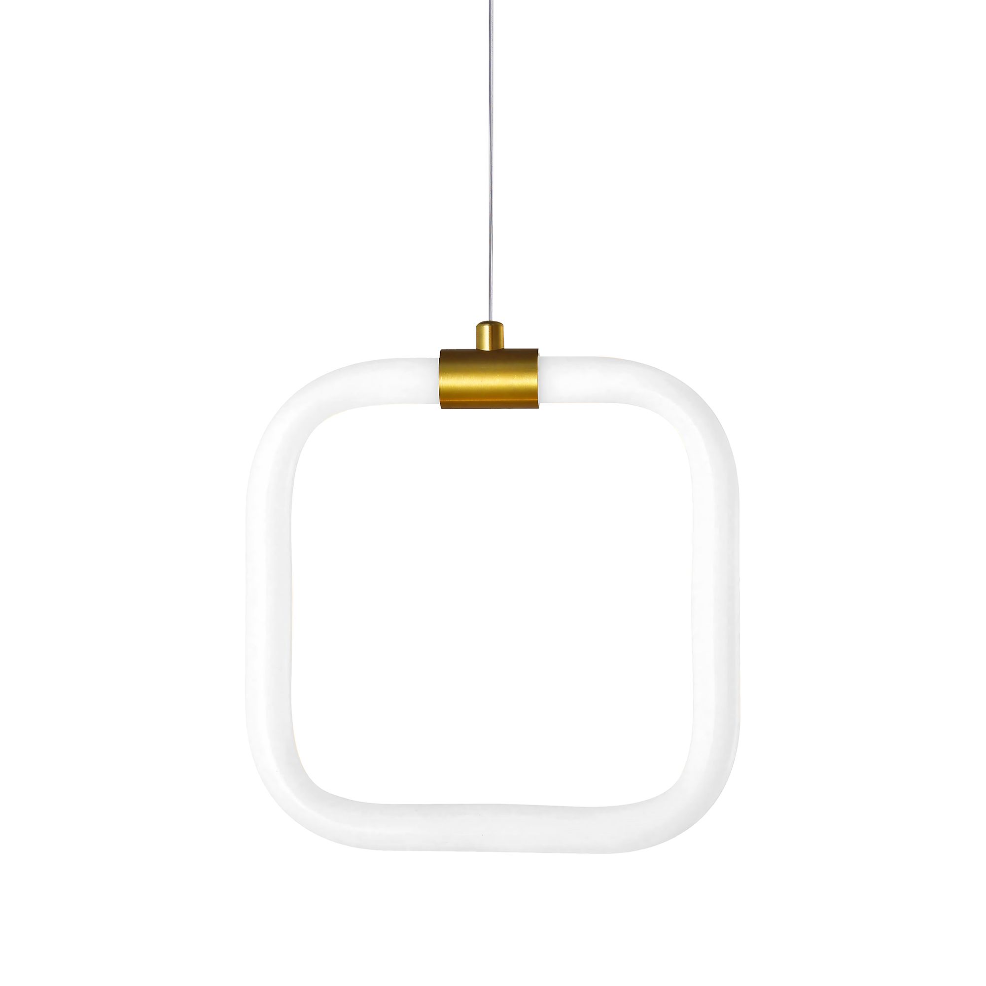 Toolight, závesné LED svietidlo 20x20cm, 9W, 3000K, LHJ057-CP1, biela-zlatá matná, OSW-60030