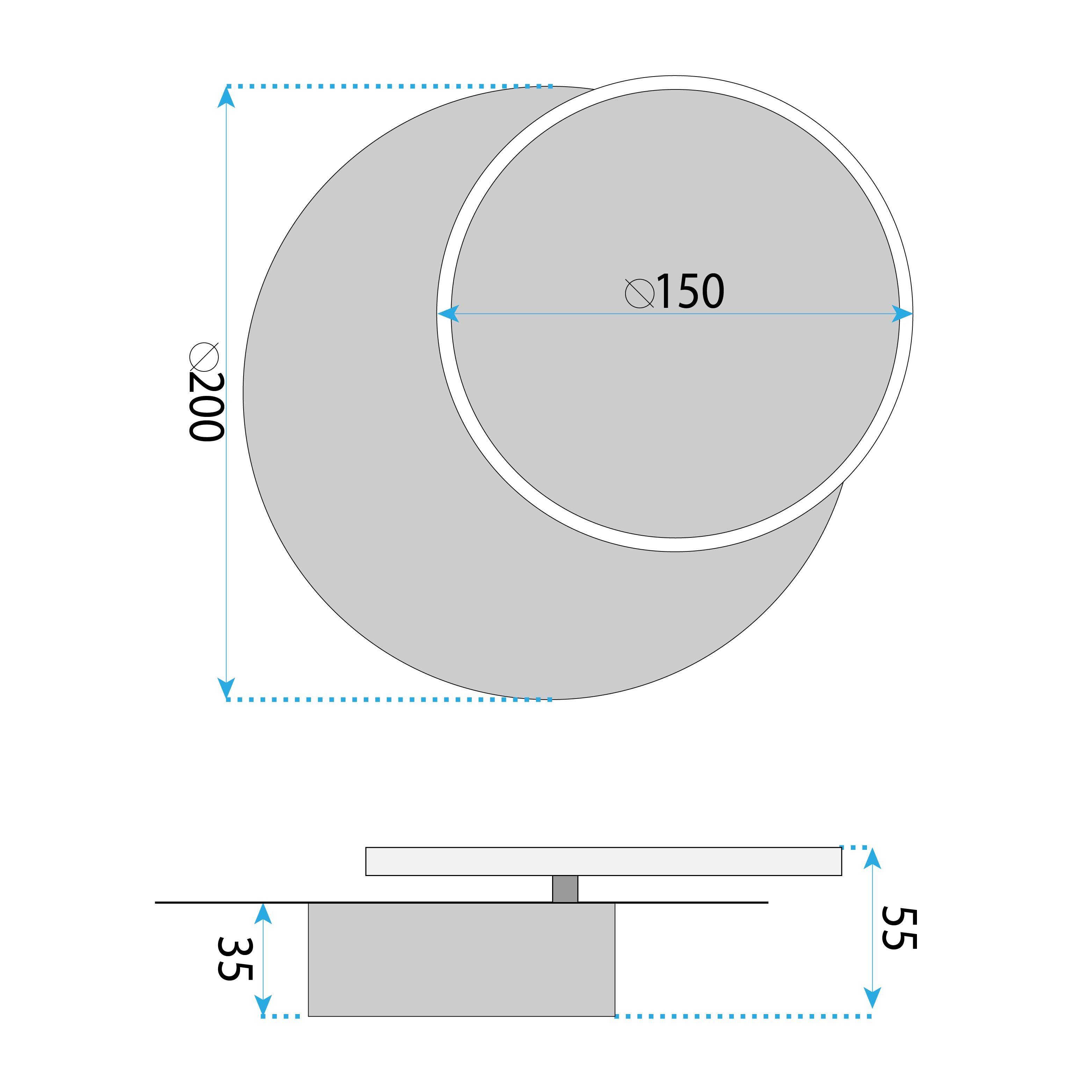 Toolight, nástenné LED svietidlo 20cm, 10W, 3000K, LHJ082-W, čierna, OSW-60040