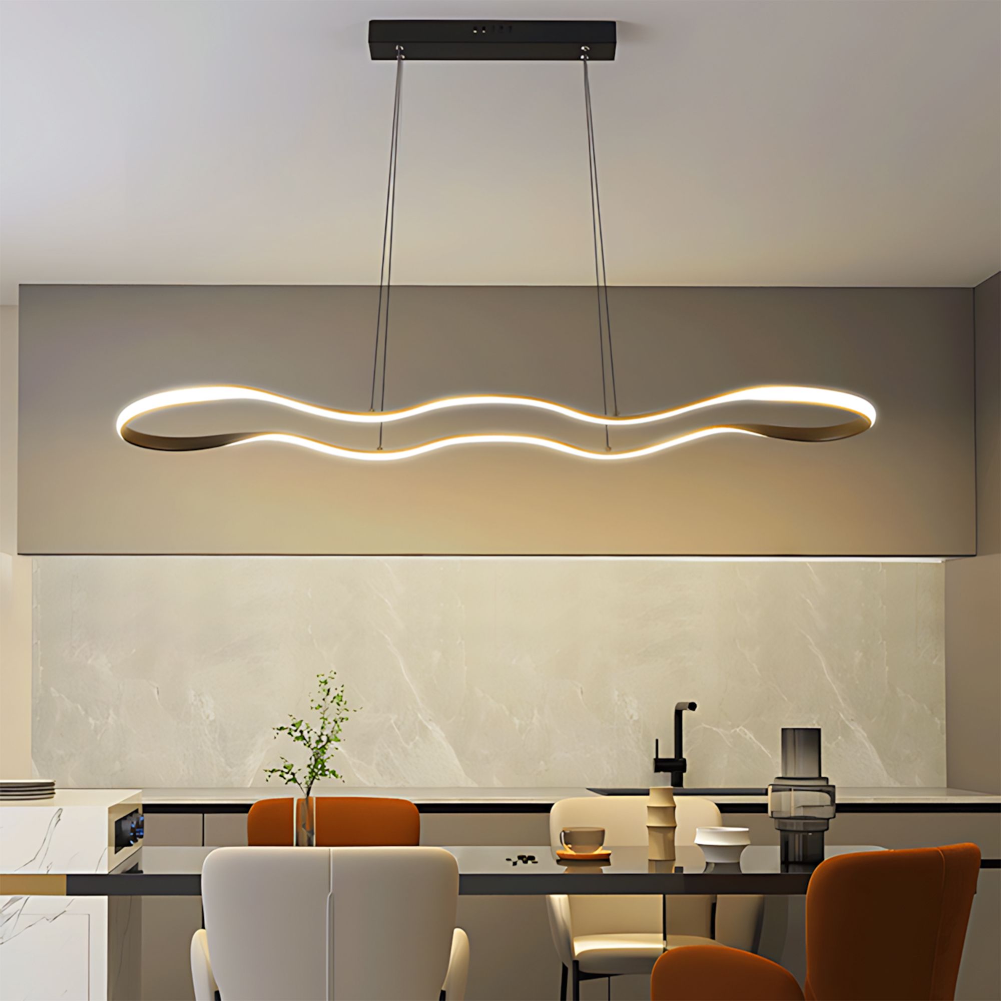 Toolight, závesné LED svietidlo 120cm, 24W, 3000K, LHJ026-CP, čierna, OSW-60017