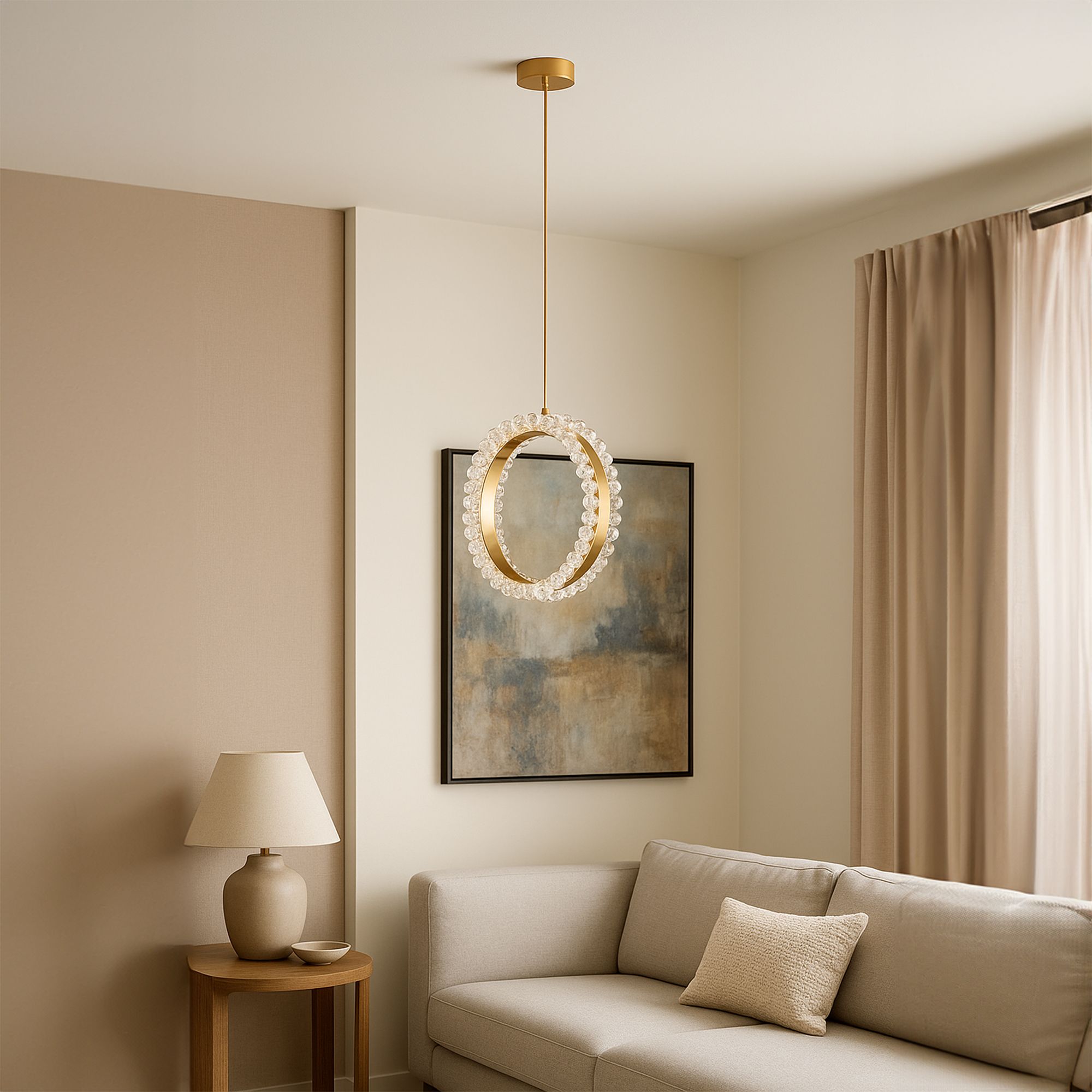 Toolight, závesné LED osvetlenie 20cm, 14W, 3000K, LHJ098-CP, zlatá, OSW-60043