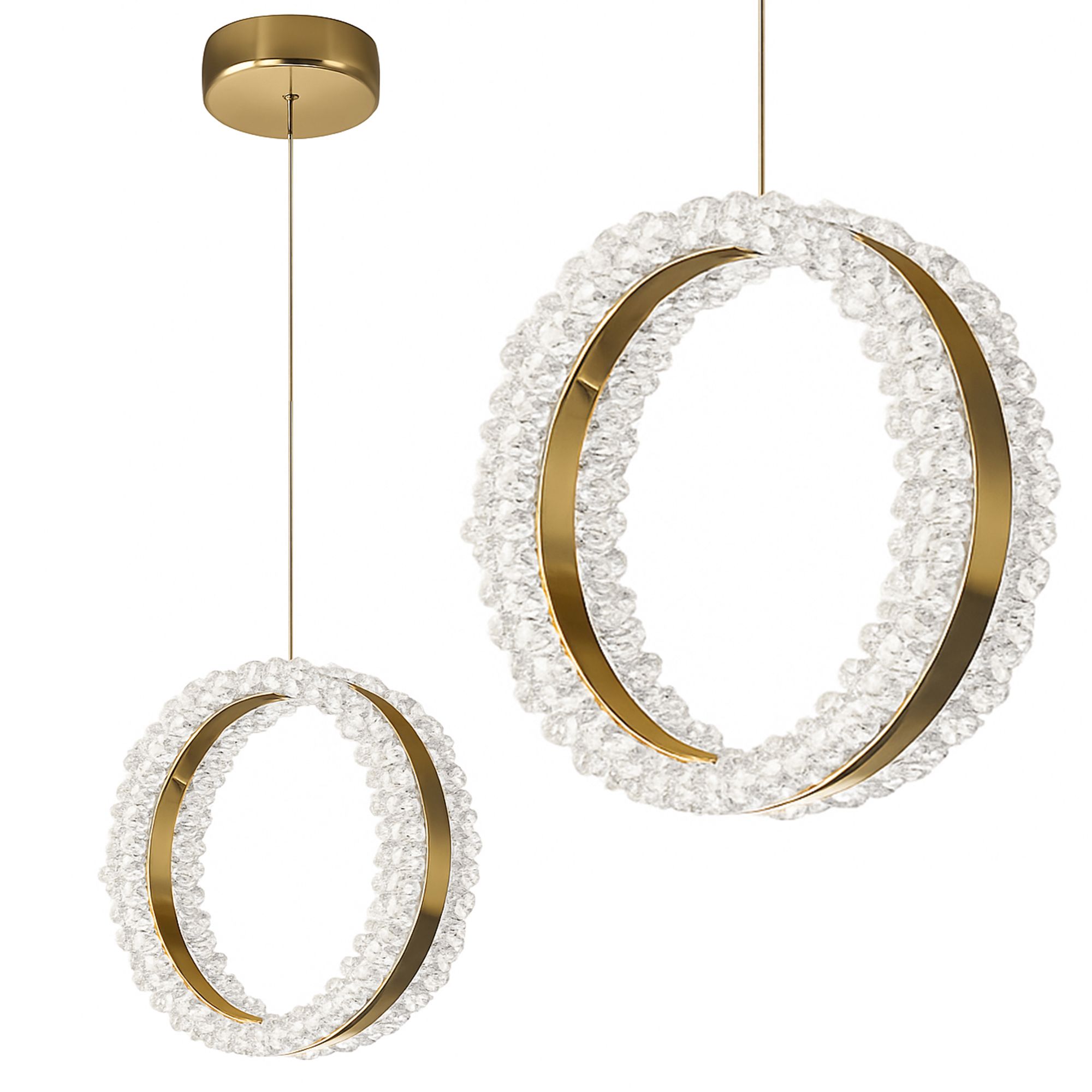 Toolight, závesné LED osvetlenie 20cm, 14W, 3000K, LHJ098-CP, zlatá, OSW-60043