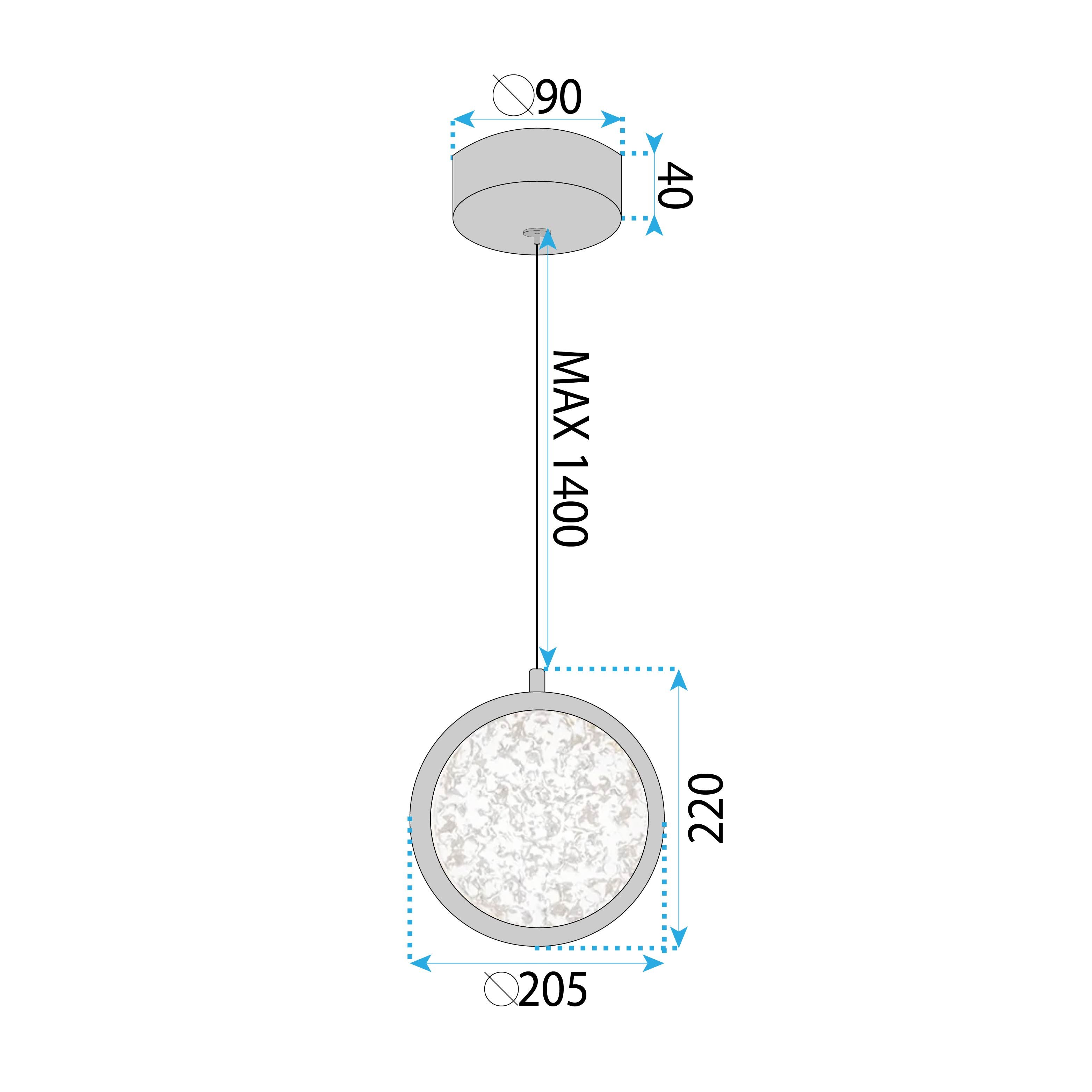 Toolight, LED krištáľový závesný luster, 10W, 3000K, LHJ100-1CP, zlatá, OSW-60045
