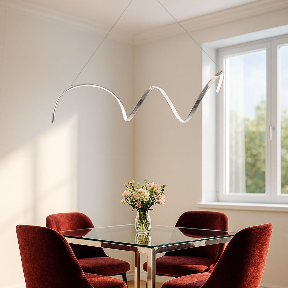 Toolight, LED závesné svietidlo 90cm, 26W, 3000K, LHJ025-CP, chrómová, OSW-60016